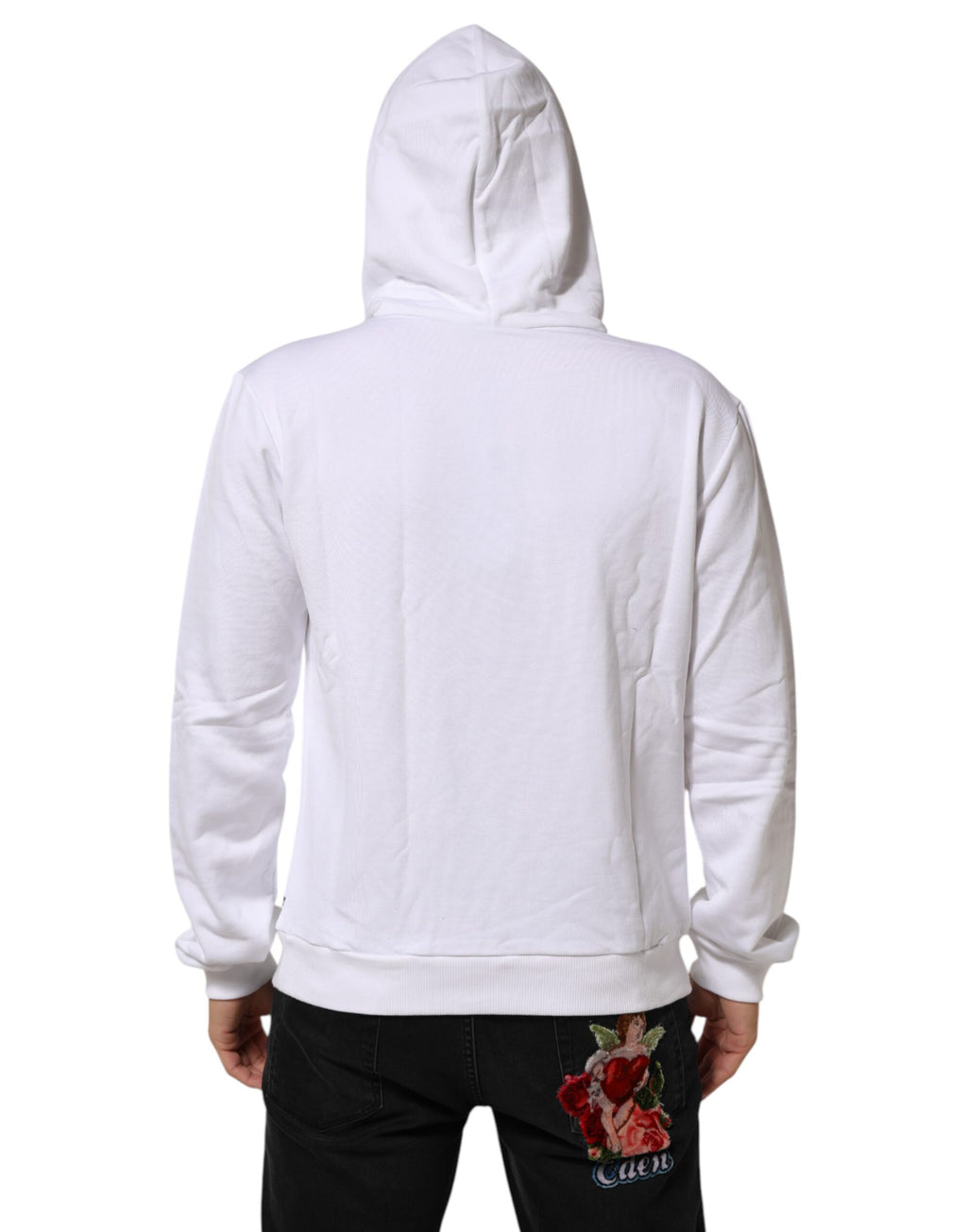 Dolce & Gabbana Weißes Sacred Heart Sweatshirt mit Kapuze Pullover