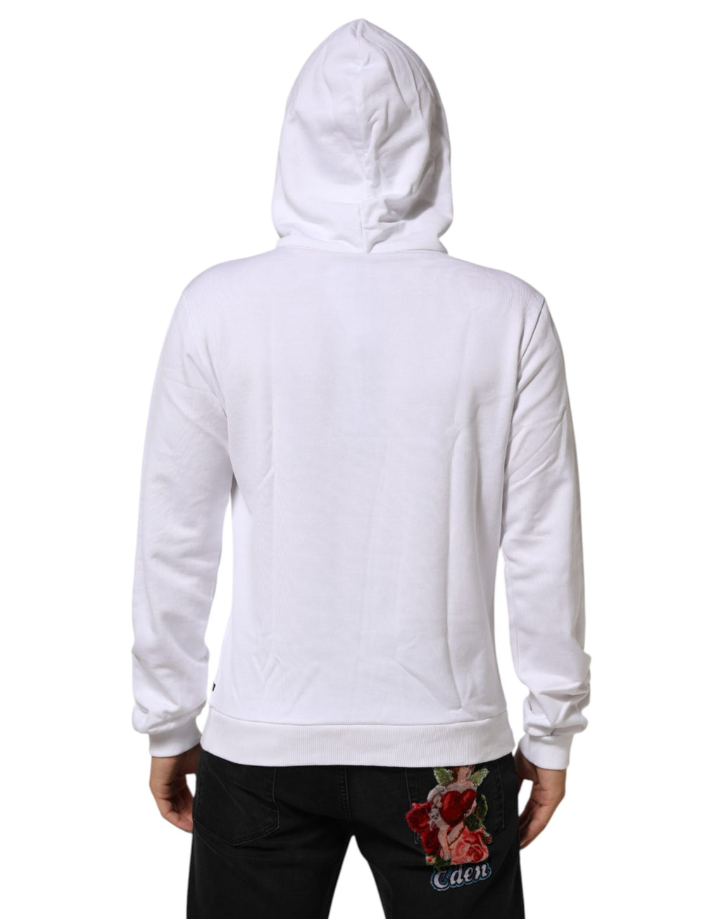 Dolce & Gabbana Weißes Sacred Heart Sweatshirt mit Kapuze Pullover
