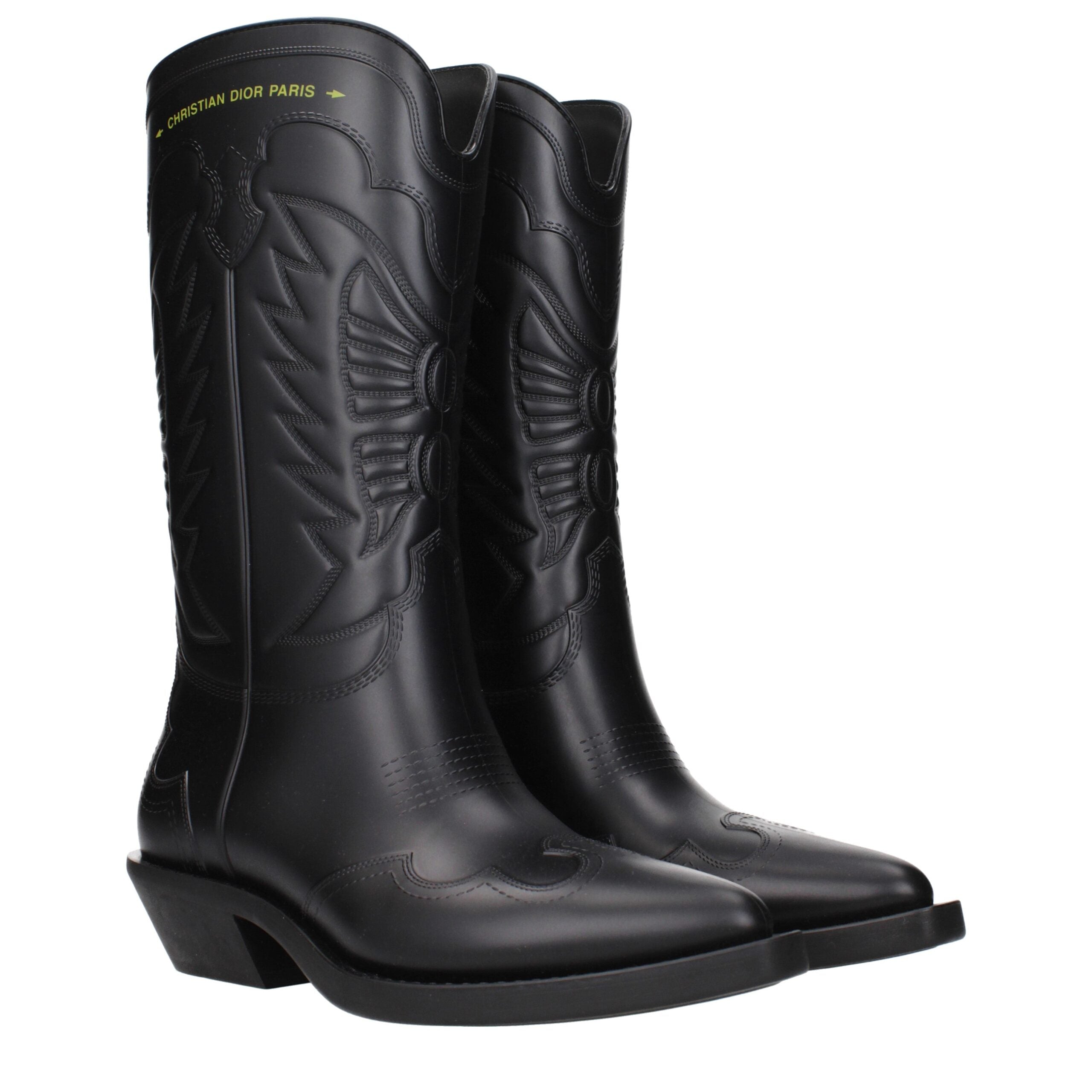 Christian Dior Schwarze Lederstiefeletten