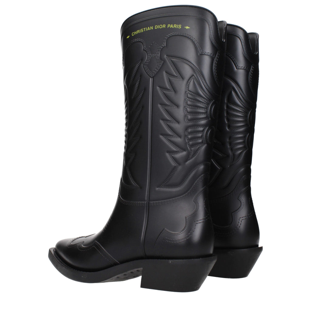 Christian Dior Schwarze Lederstiefeletten