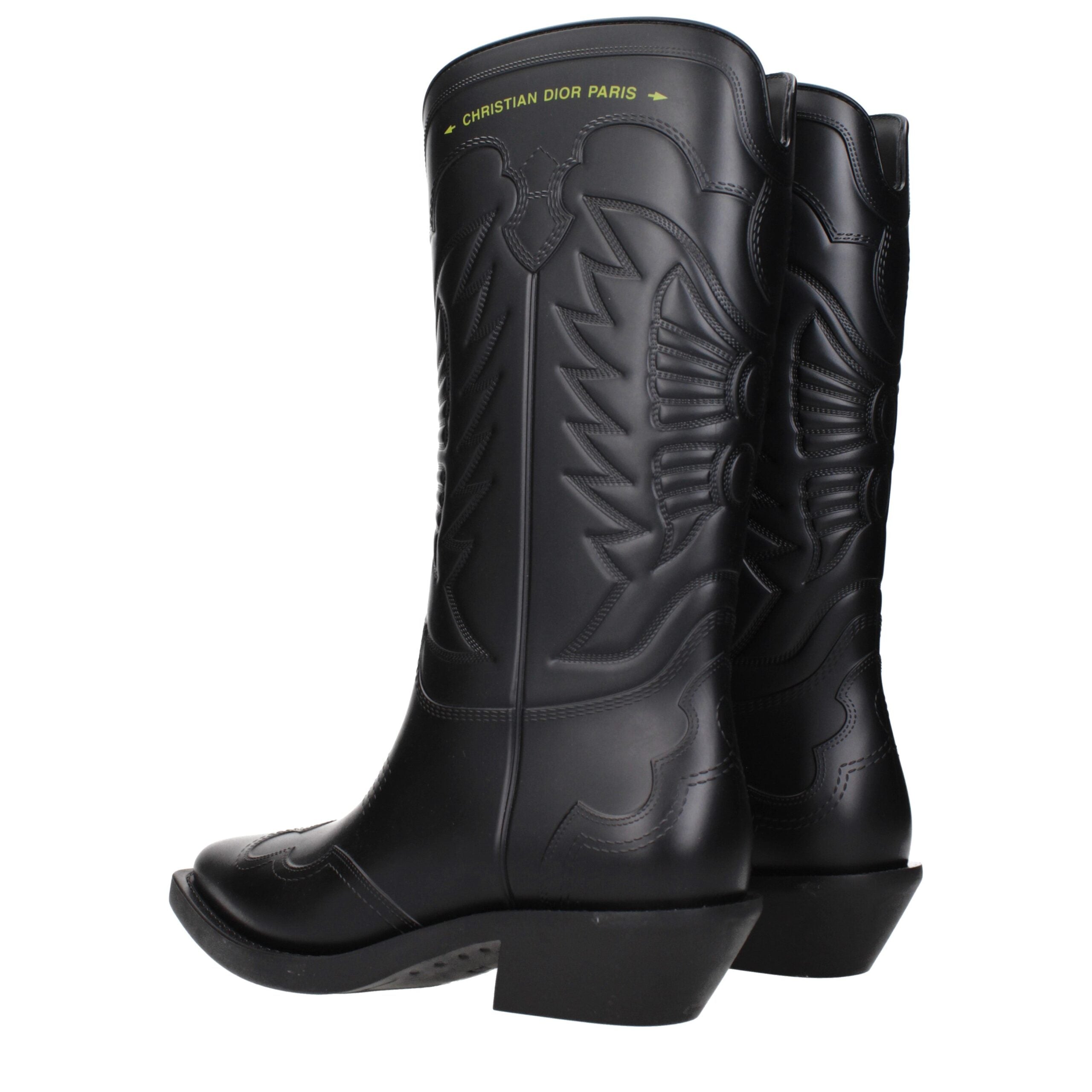 Christian Dior Schwarze Lederstiefeletten