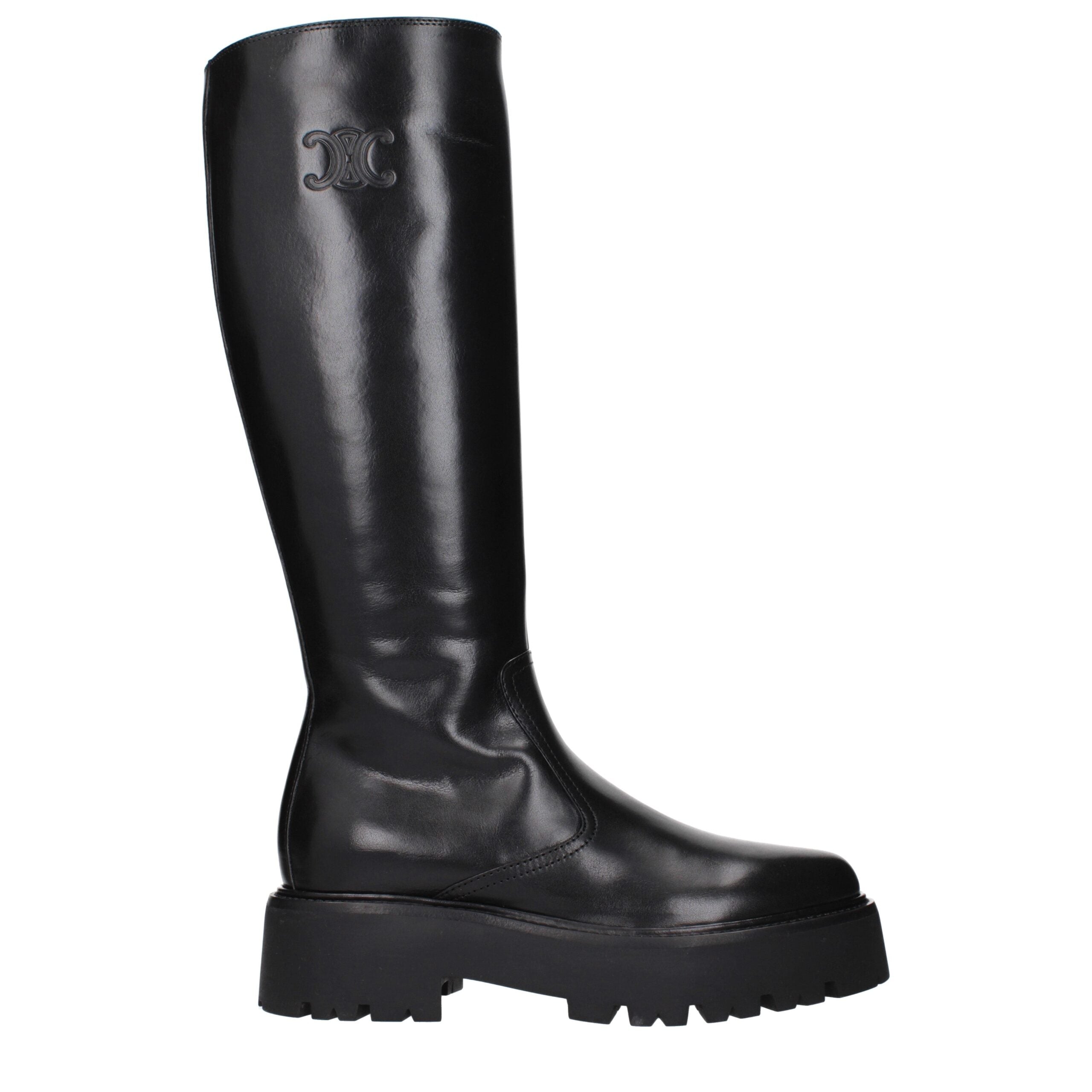 Celine Schwarze Lederstiefeletten