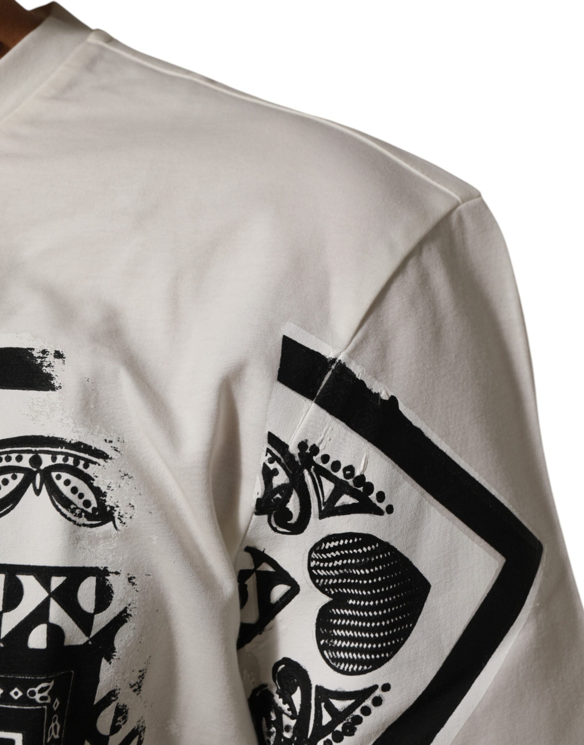 Dolce & Gabbana Weißes Baumwoll-Logo Bandana Print Herren-T-Shirt