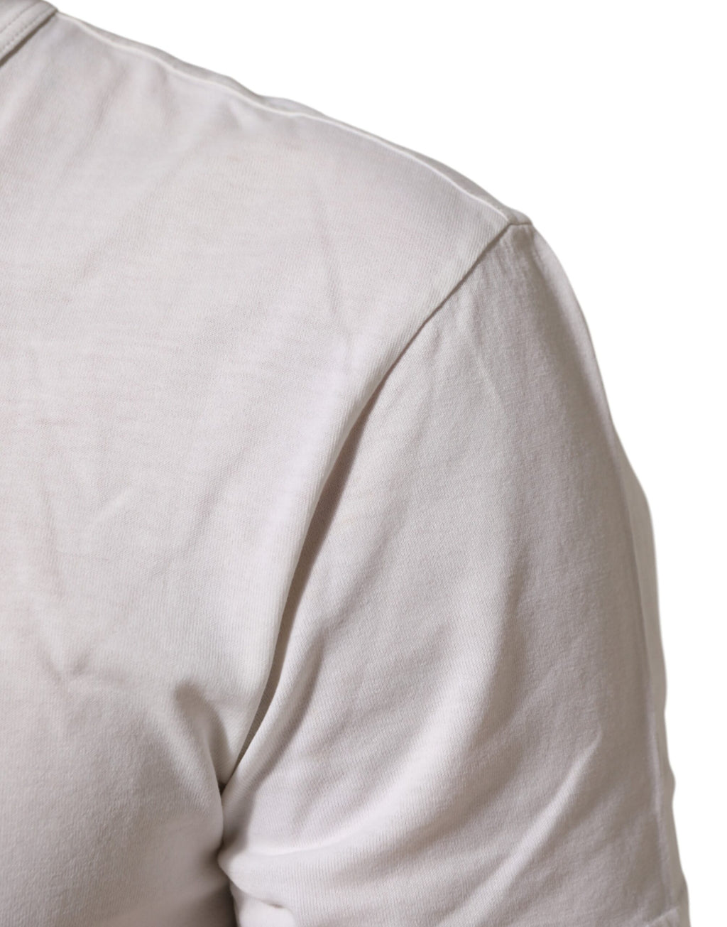 Dolce & Gabbana Weißes Logo Print Baumwolle Rundhalsausschnitt Männer T-Shirt