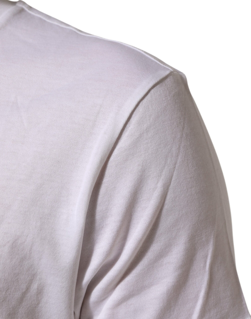 Dolce & Gabbana Weißes T-Shirt mit Rundhalsausschnitt und Logodruck aus Baumwolle