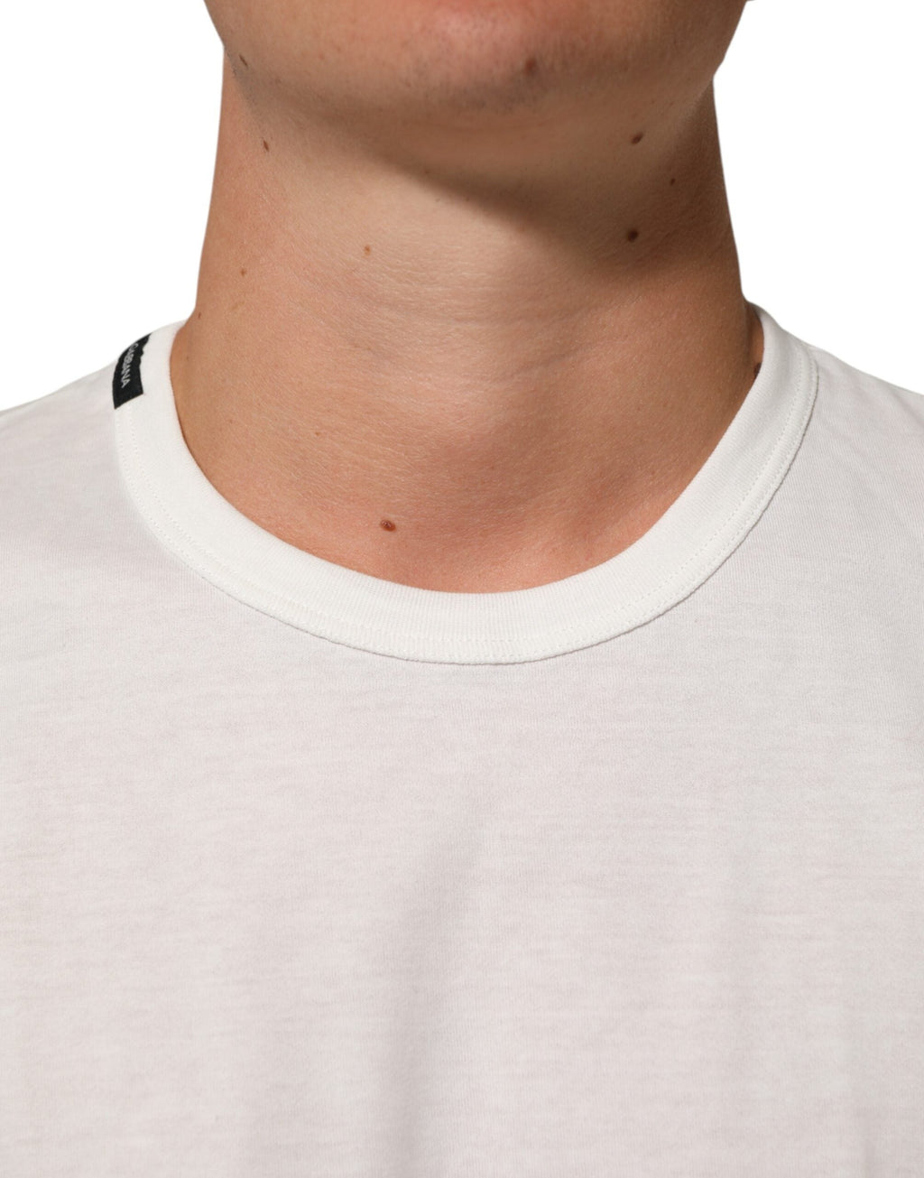 Dolce & Gabbana Weißes Baumwoll-Goodluck-2020-T-Shirt mit Rundhalsausschnitt