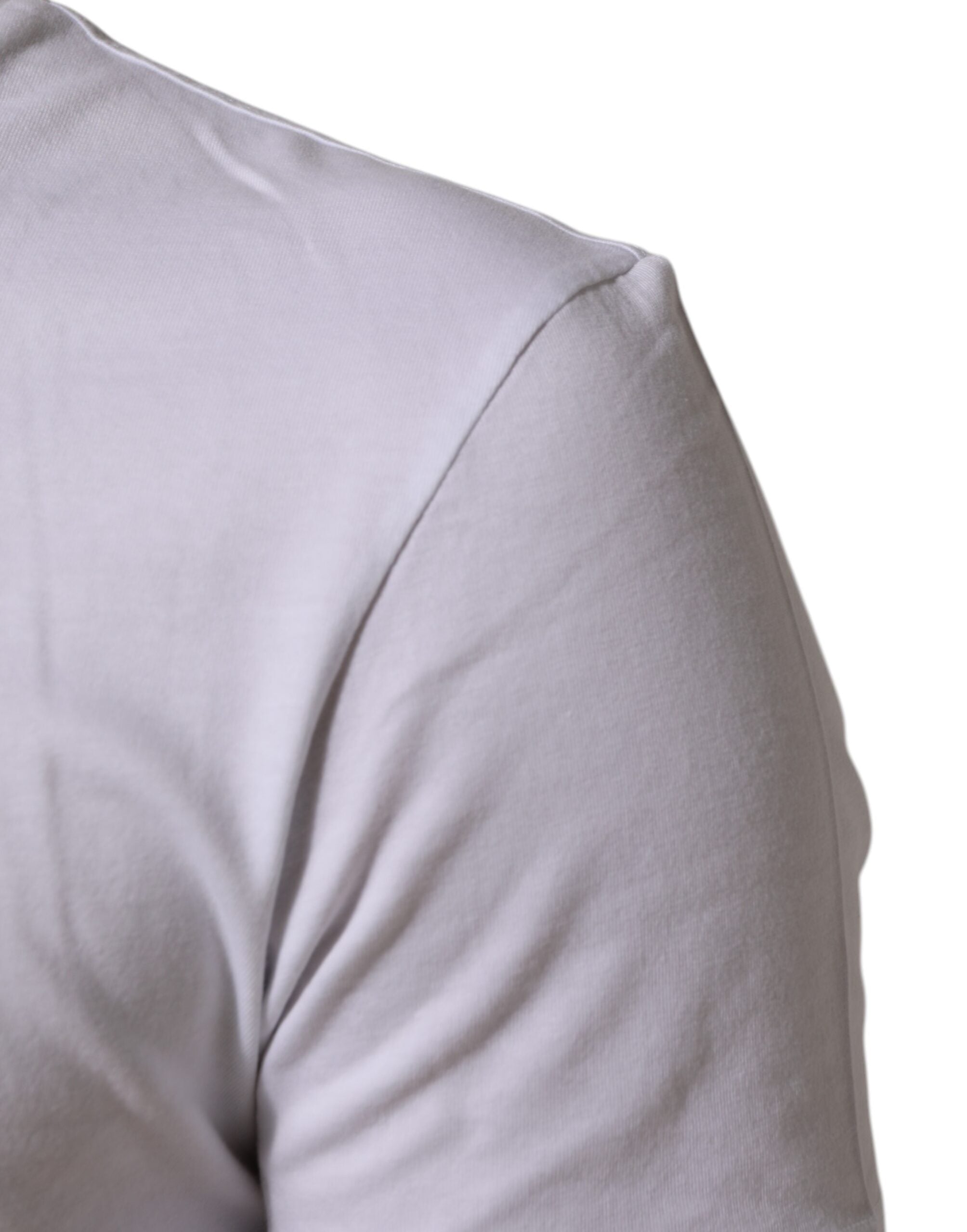 Dolce & Gabbana Weißes T-Shirt mit Rundhalsausschnitt und Logodruck aus Baumwolle für Männer