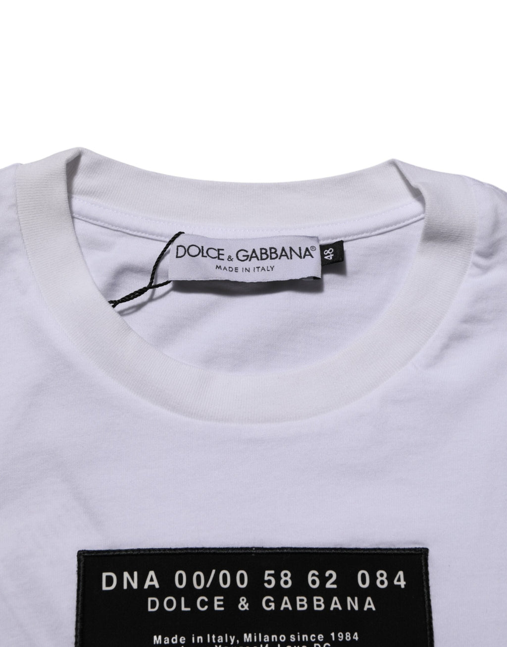 Dolce & Gabbana Weißes T-Shirt mit Rundhalsausschnitt und Logodruck aus Baumwolle für Männer