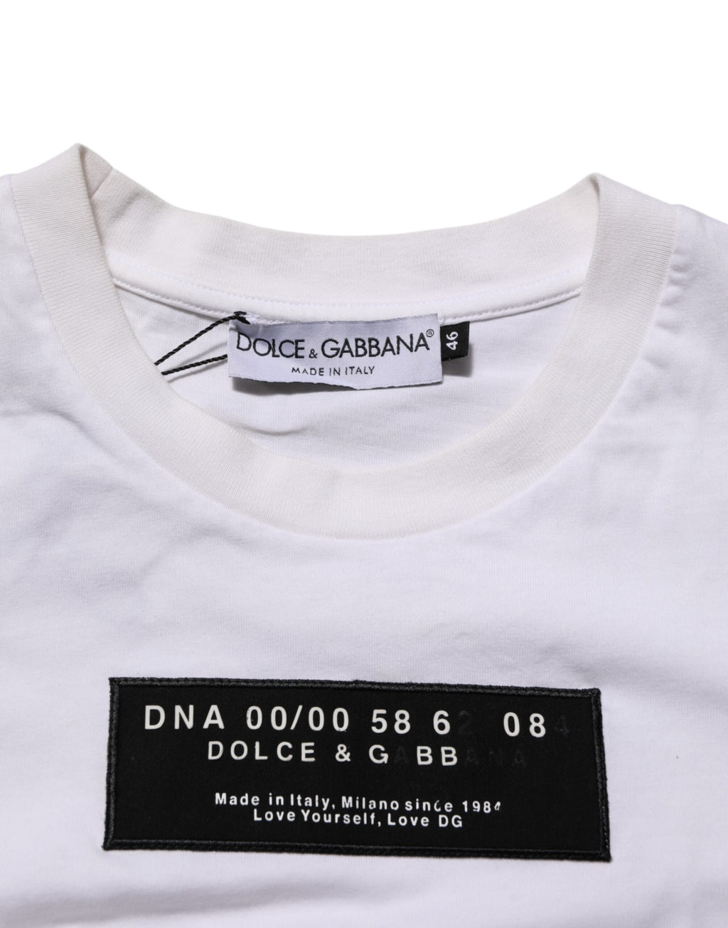 Dolce & Gabbana Weißes T-Shirt mit Rundhalsausschnitt und Logodruck aus Baumwolle für Männer