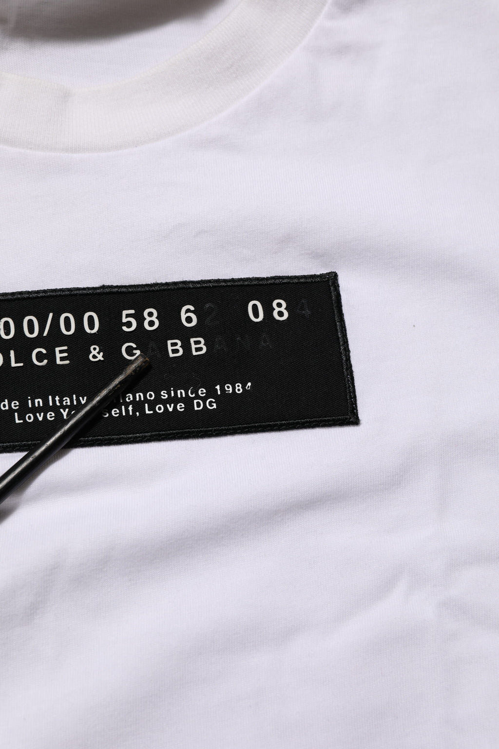 Dolce & Gabbana Weißes T-Shirt mit Rundhalsausschnitt und Logodruck aus Baumwolle für Männer