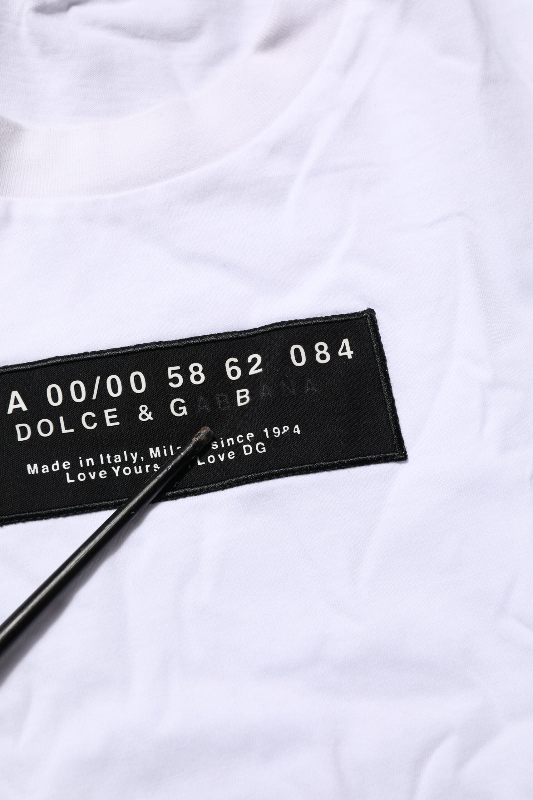 Dolce & Gabbana Weißes T-Shirt mit Rundhalsausschnitt und Logodruck aus Baumwolle für Männer