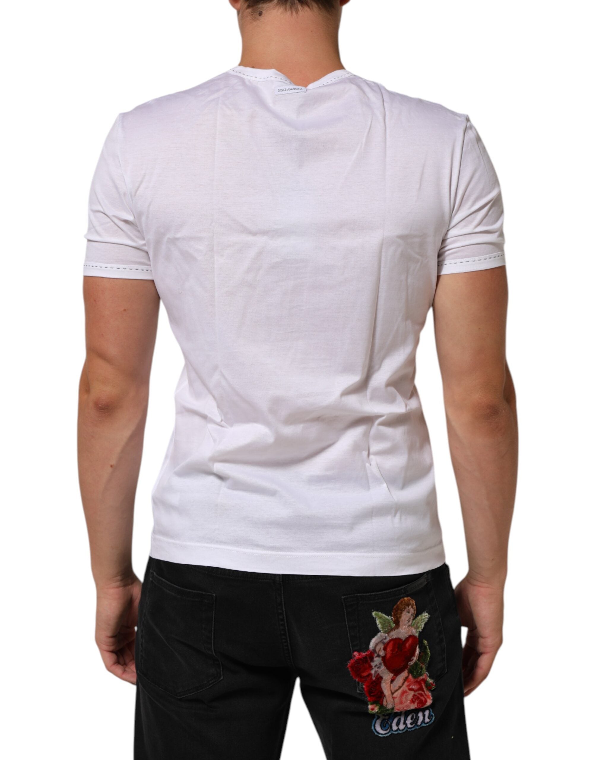 Dolce & Gabbana Weißes Baumwoll-T-Shirt mit Rundhalsausschnitt und Unterwäsche