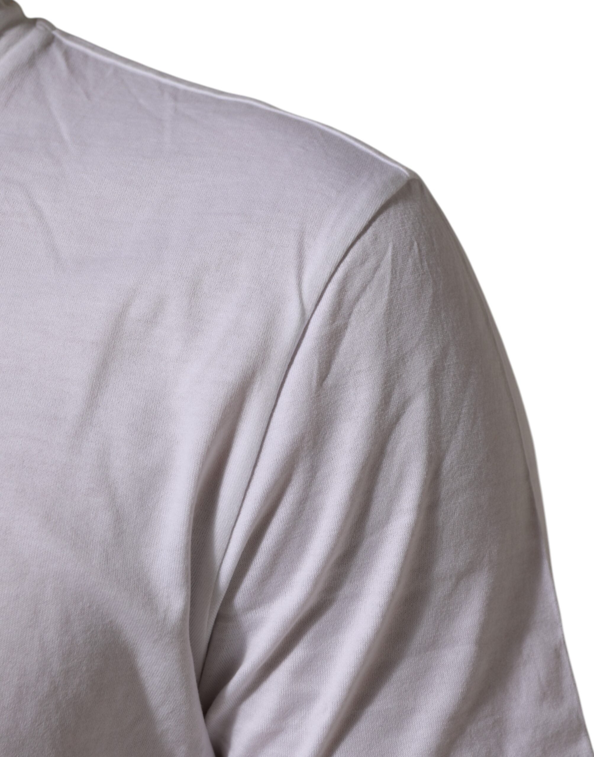 Dolce & Gabbana Weißes T-Shirt mit Rundhalsausschnitt aus Baumwolle DG Love Patch