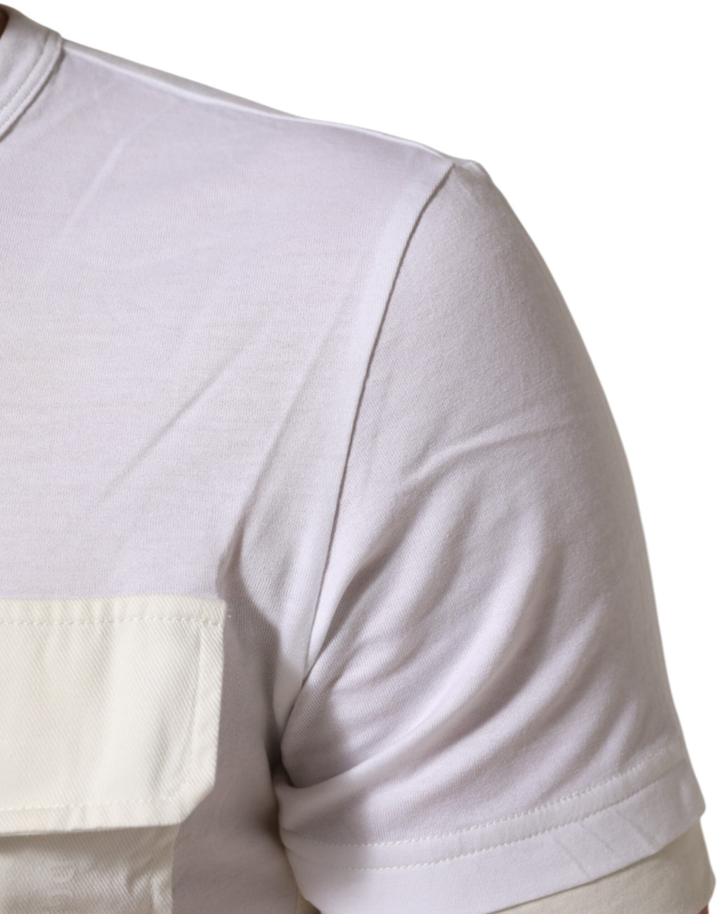 Dolce & Gabbana Weißes Baumwolltaschen-T-Shirt mit Rundhalsausschnitt für Männer