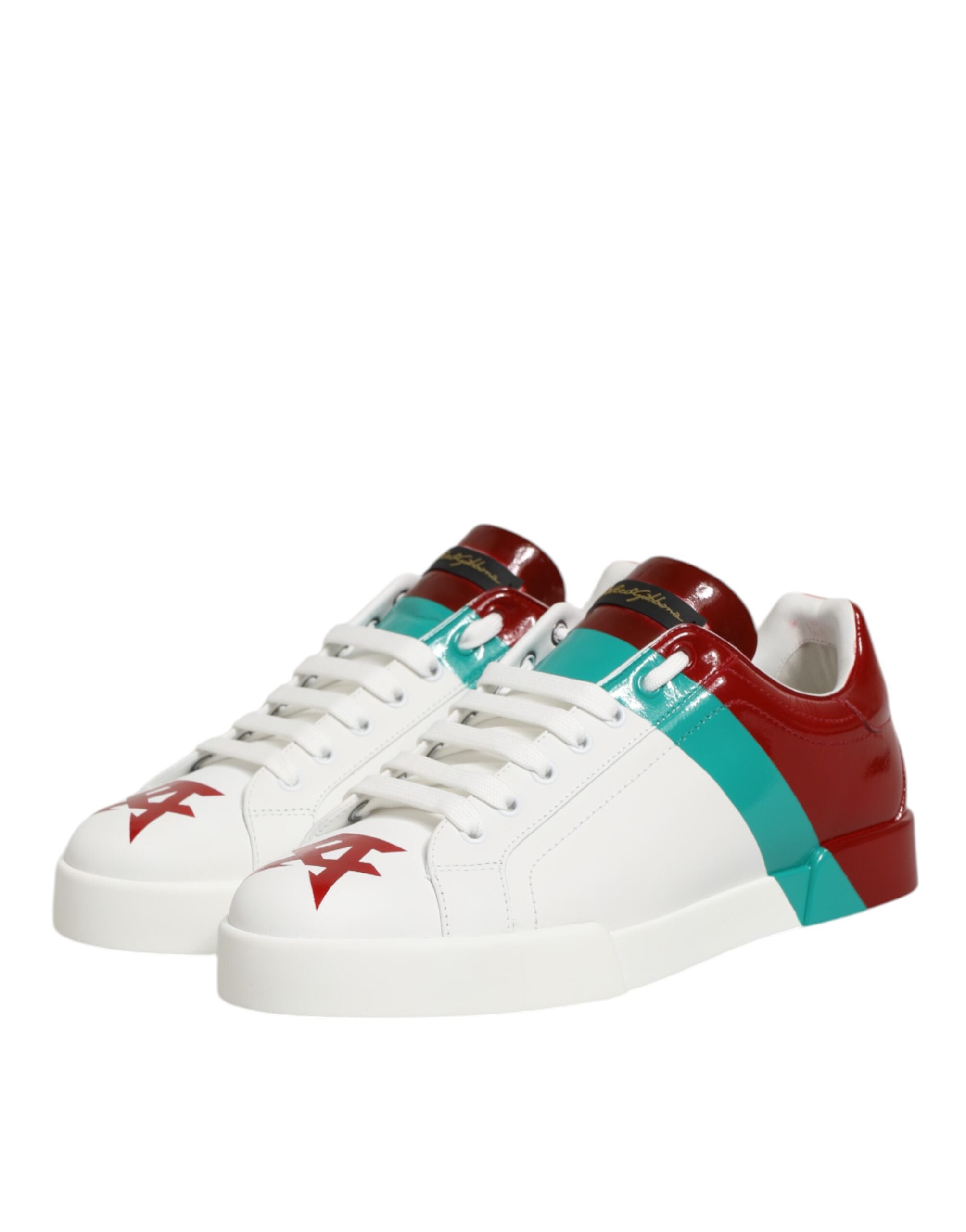 Dolce & Gabbana Multicolor Leder Logo Low Top Sneakers Schuhe