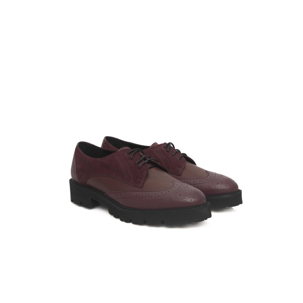 Cerruti 1881 Burgunderfarbenes Rindsleder Damen Loafer