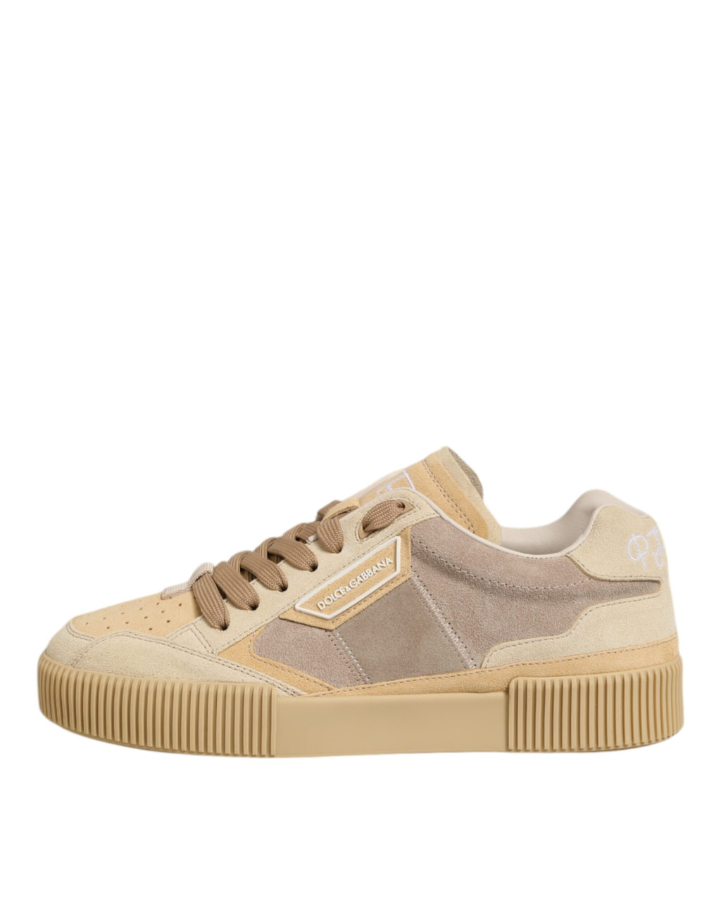 Dolce & Gabbana Beige Leder Miami Low Top Sneakers Männer Schuhe