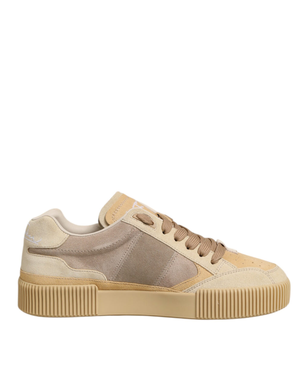 Dolce & Gabbana Beige Leder Miami Low Top Sneakers Männer Schuhe