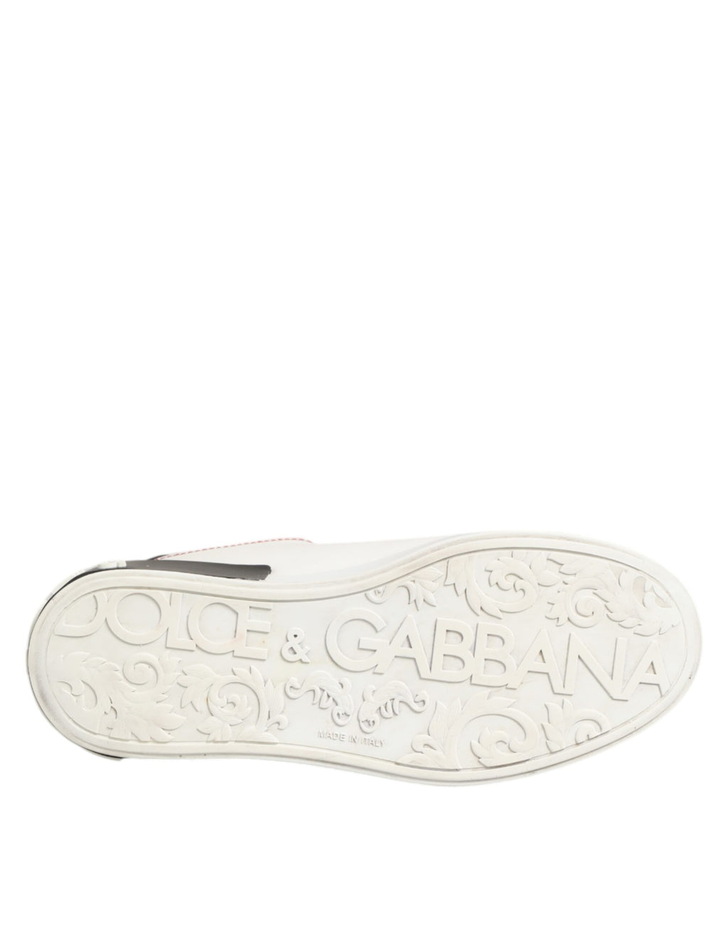 Dolce & Gabbana Weiß Schwarz Leder Low Top Sneaker Schuhe