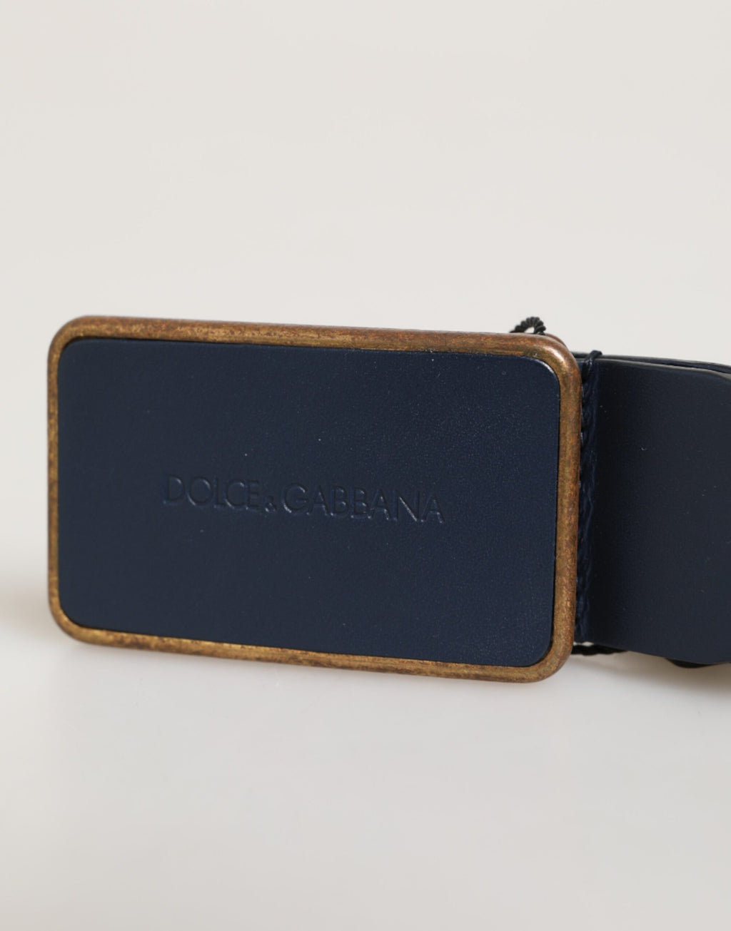 Dolce & Gabbana Blauer Leder Gürtel mit klassischer Metall-Logo-Schnalle