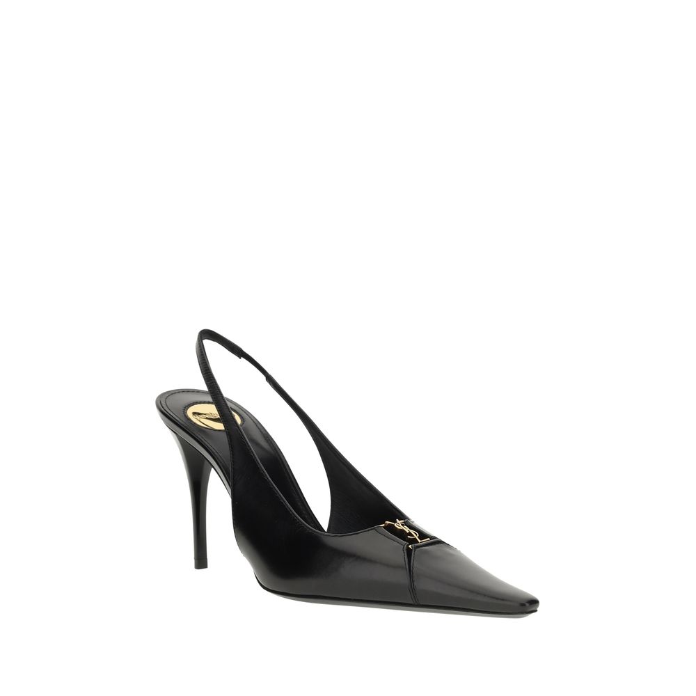 Saint Laurent Schwarze Kalbshaut Bos Taurus Pumps