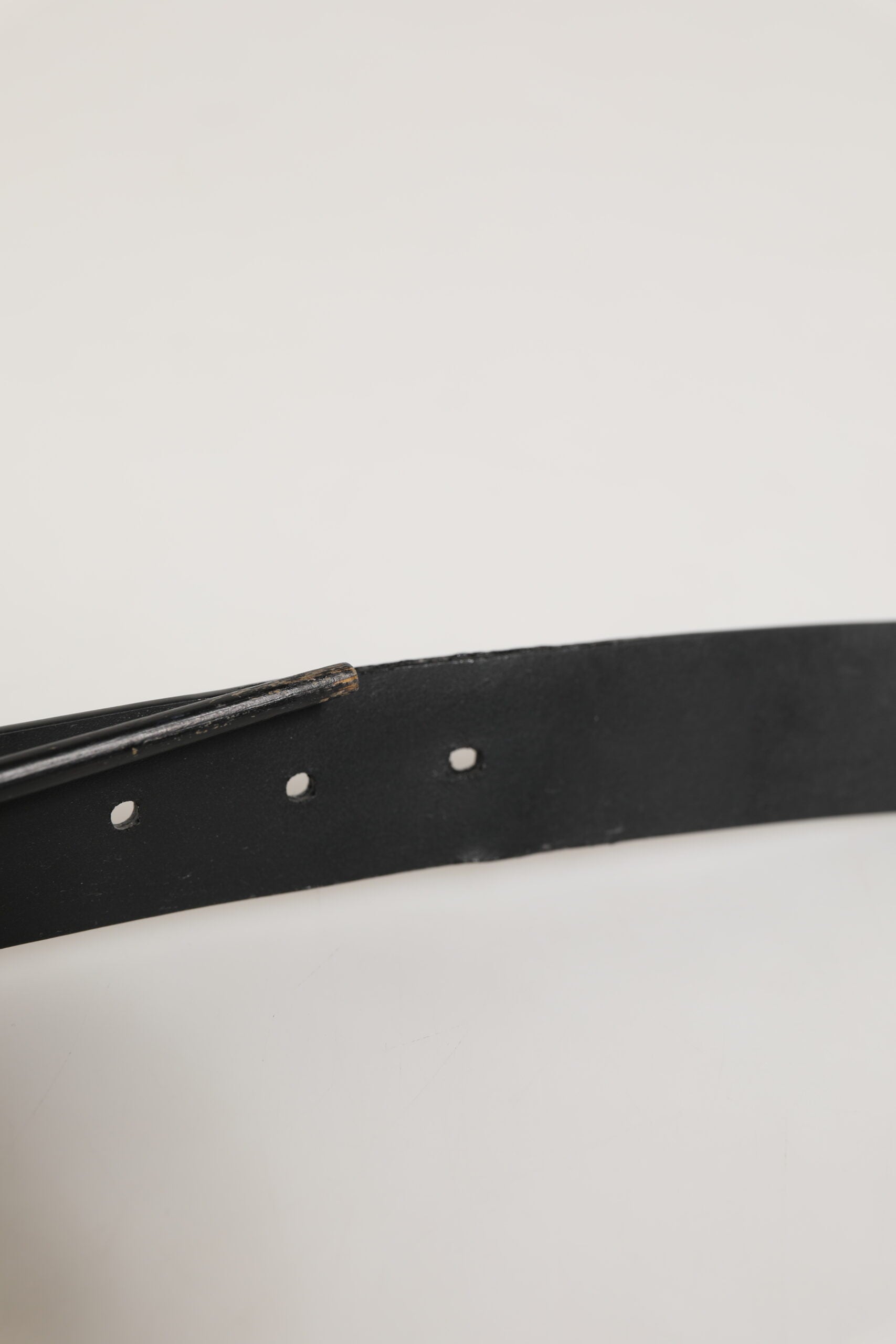 Dolce & Gabbana Schwarzer Leder-Klassiker mit Metallschnalle Herrengürtel