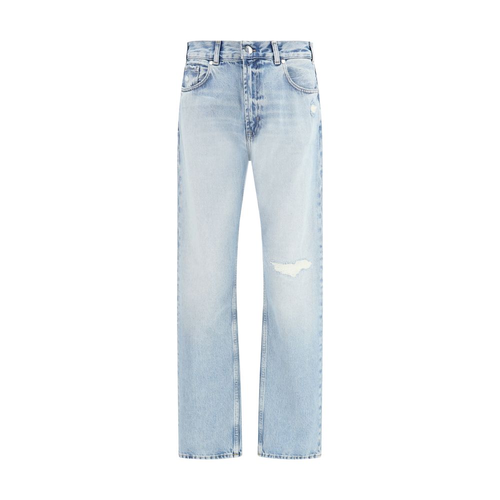 7FOR Hellblaue Baumwoll-Jeans mit geradem Beinverlauf