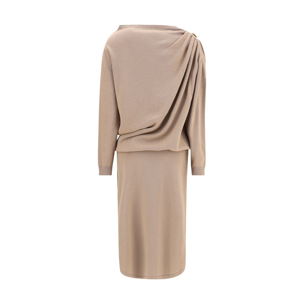 Fabiana Filippi Beiger Fleece-Woll-Freizeitkleid