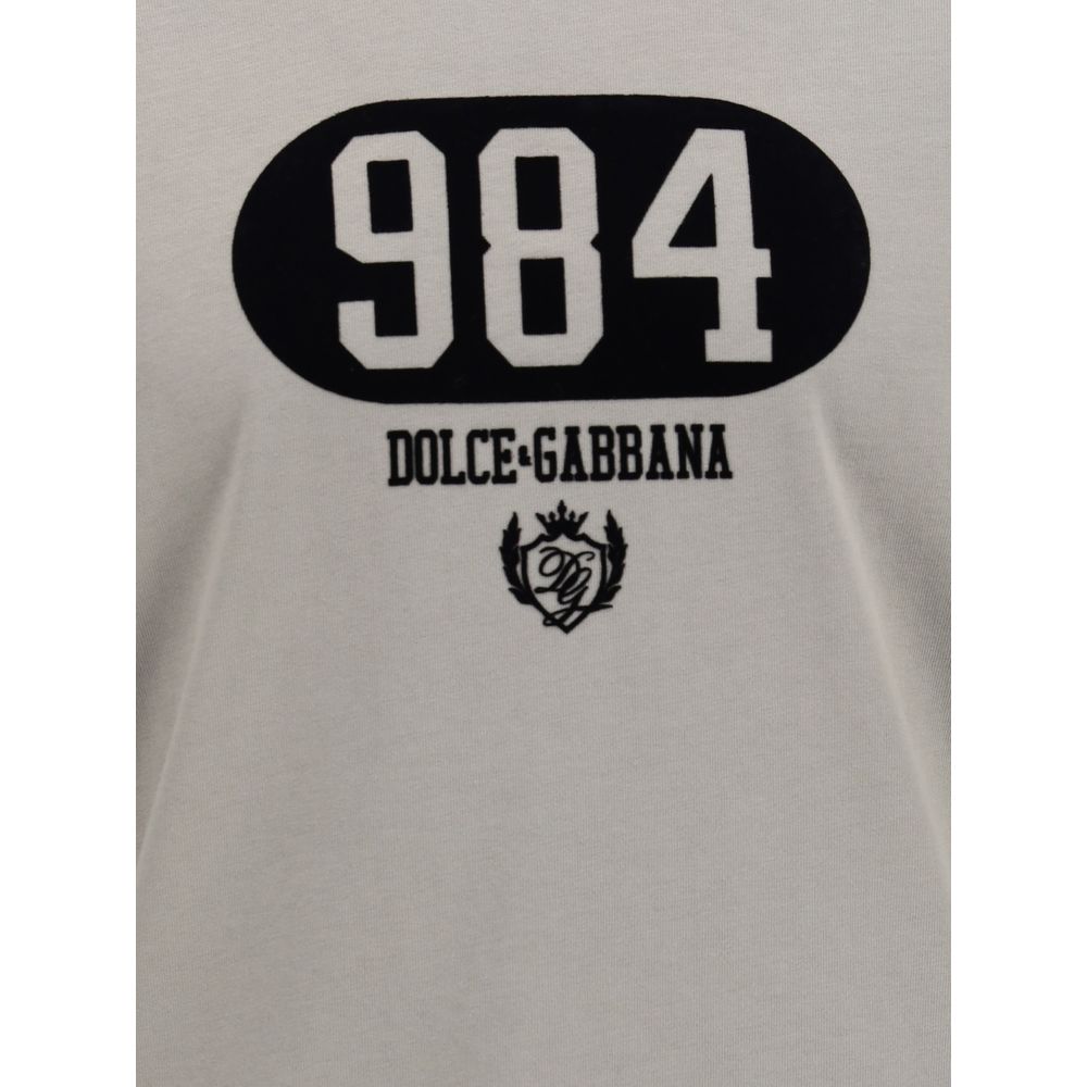 Dolce & Gabbana T-Shirt aus Baumwolle mit erhabenem Logo auf der Vorderseite
