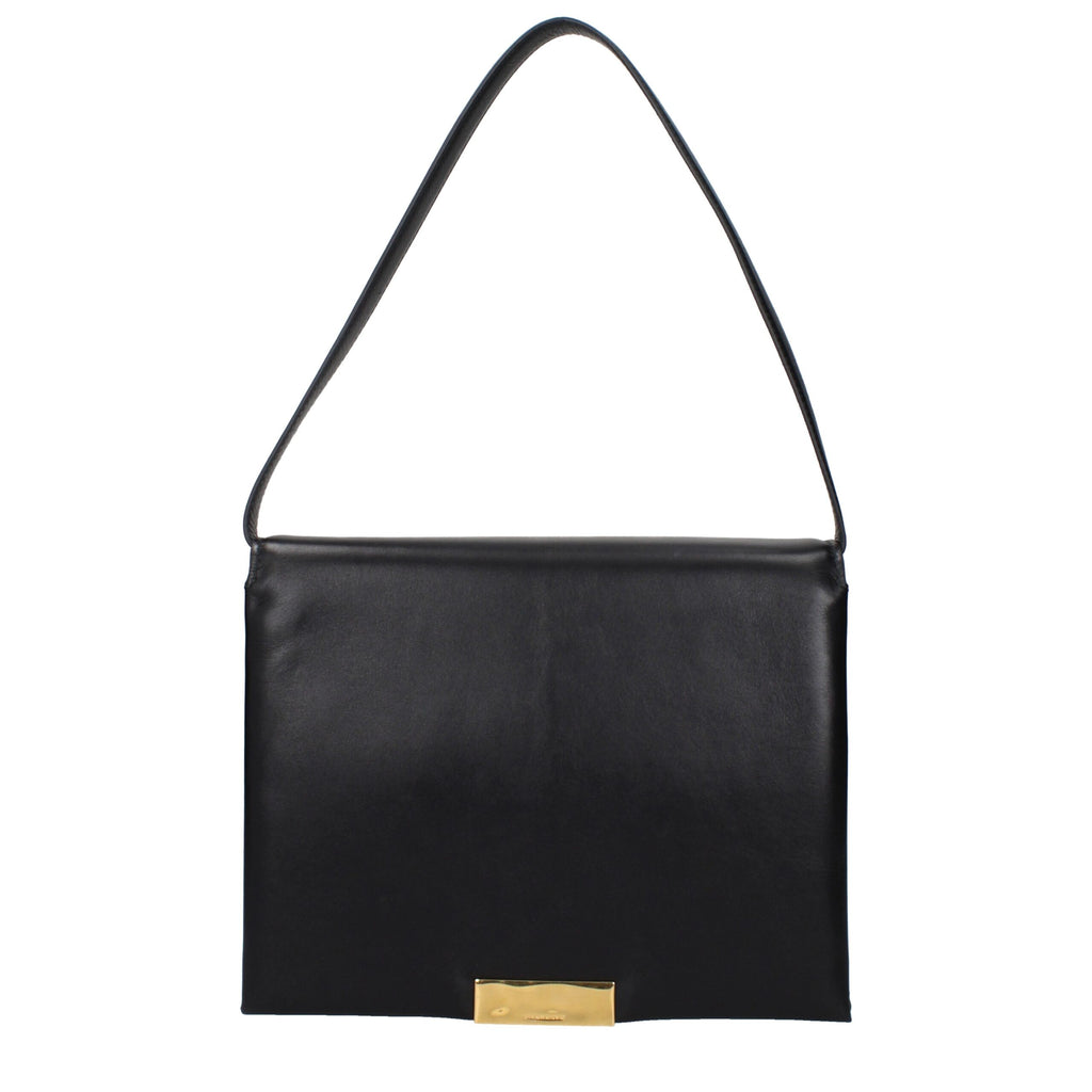 Jil Sander Schwarze Ledertasche