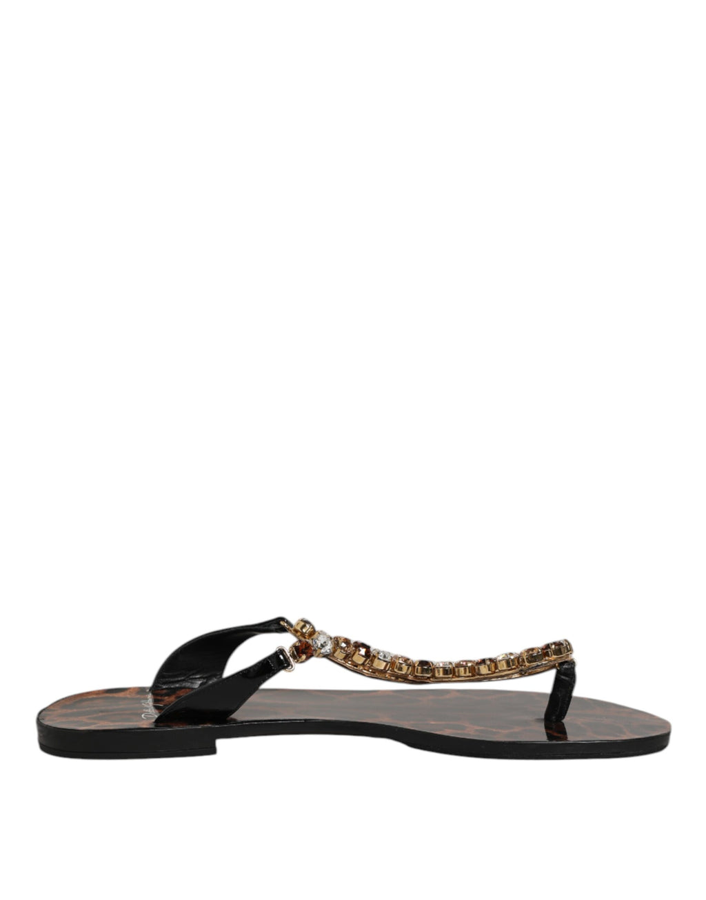 Dolce & Gabbana Schwarz Kristalle Flats Sandalen Beachwear Schuhe