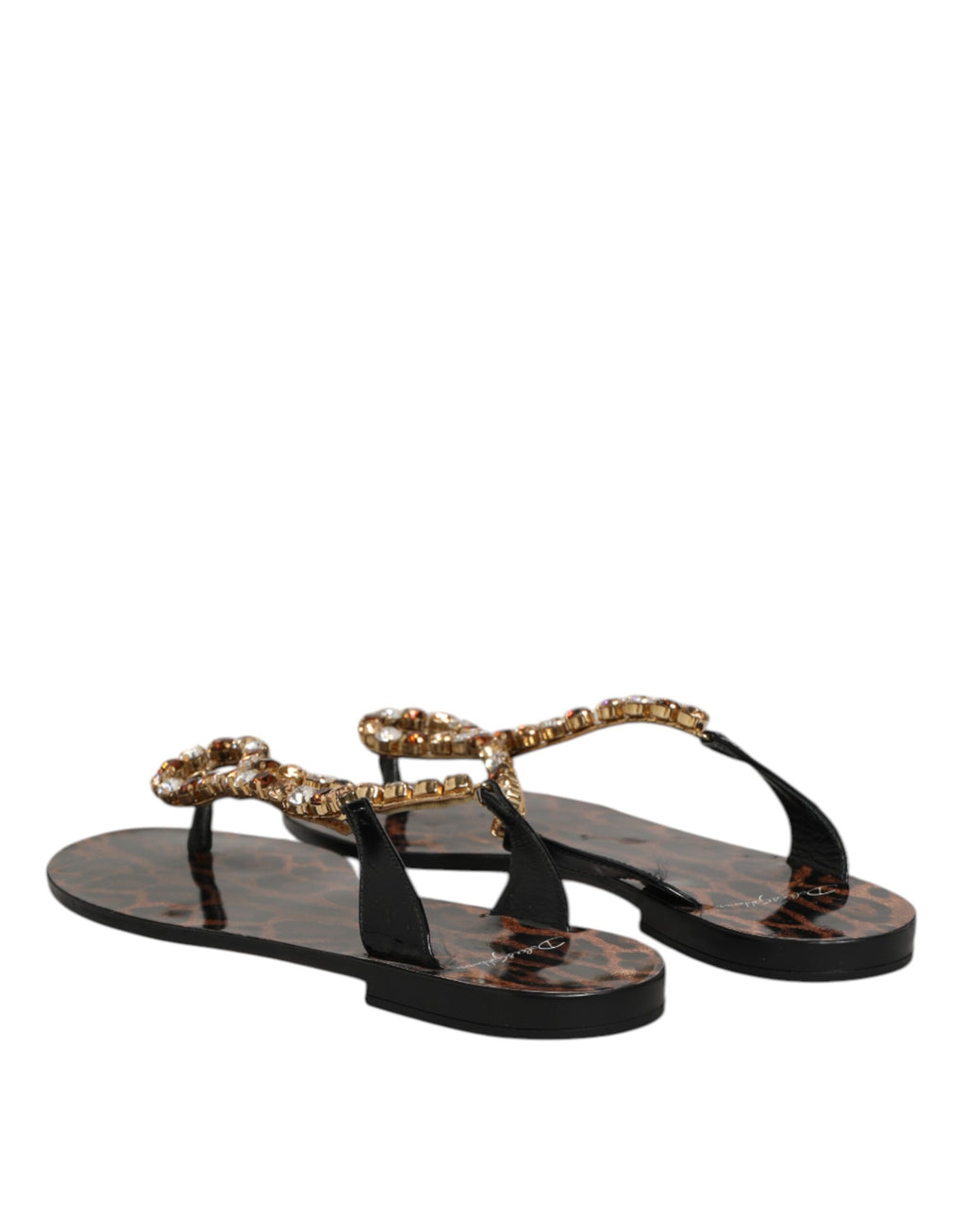Dolce & Gabbana Schwarz Kristalle Flats Sandalen Beachwear Schuhe