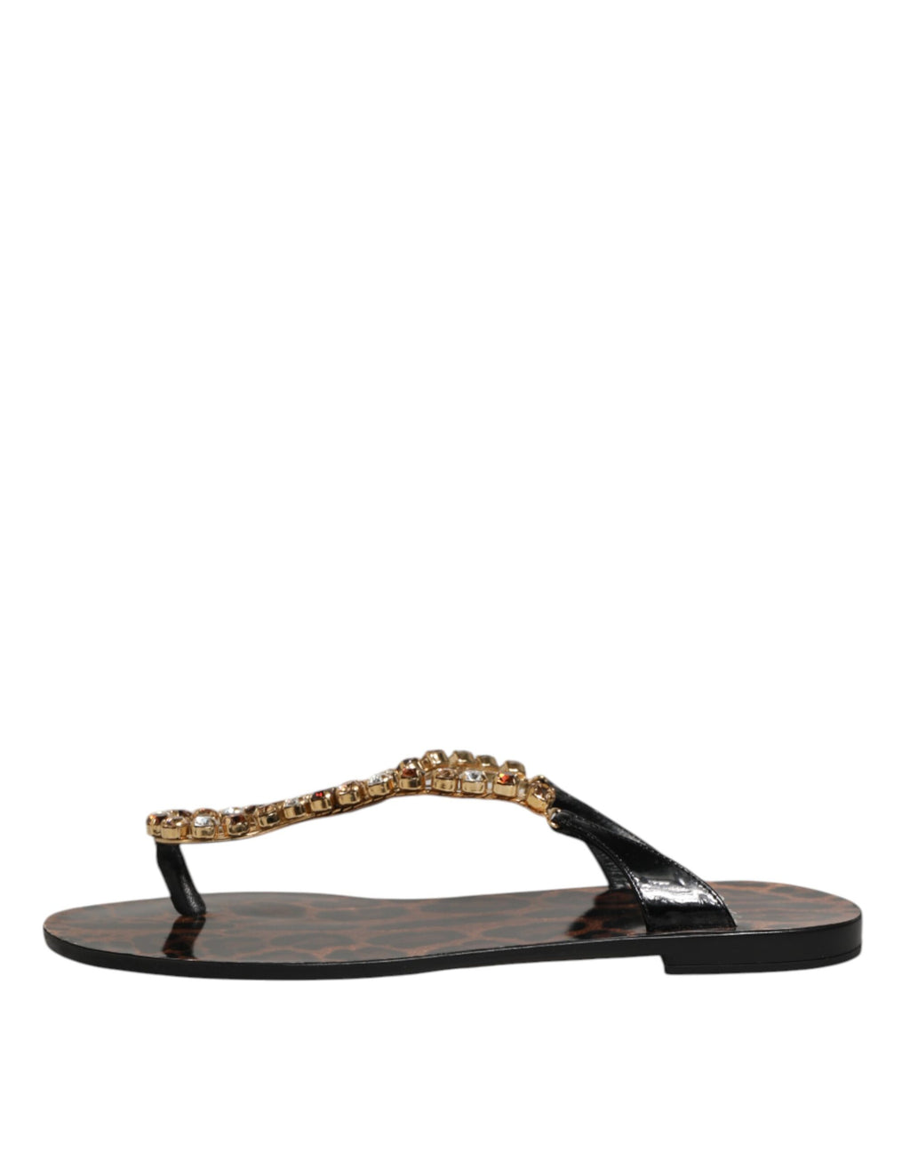 Dolce & Gabbana Schwarz Kristalle Flats Sandalen Beachwear Schuhe