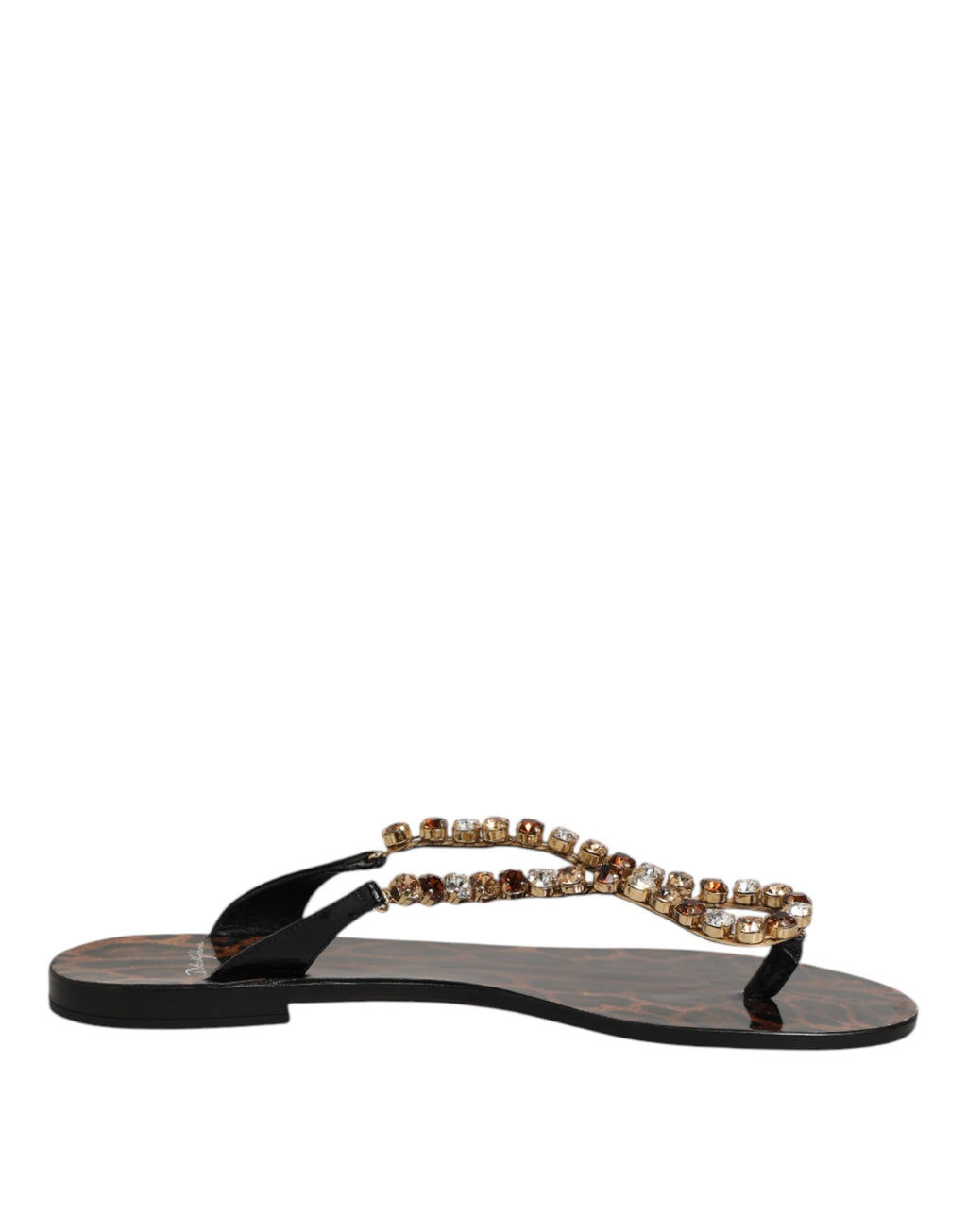Dolce & Gabbana Schwarz Kristalle Flats Sandalen Beachwear Schuhe