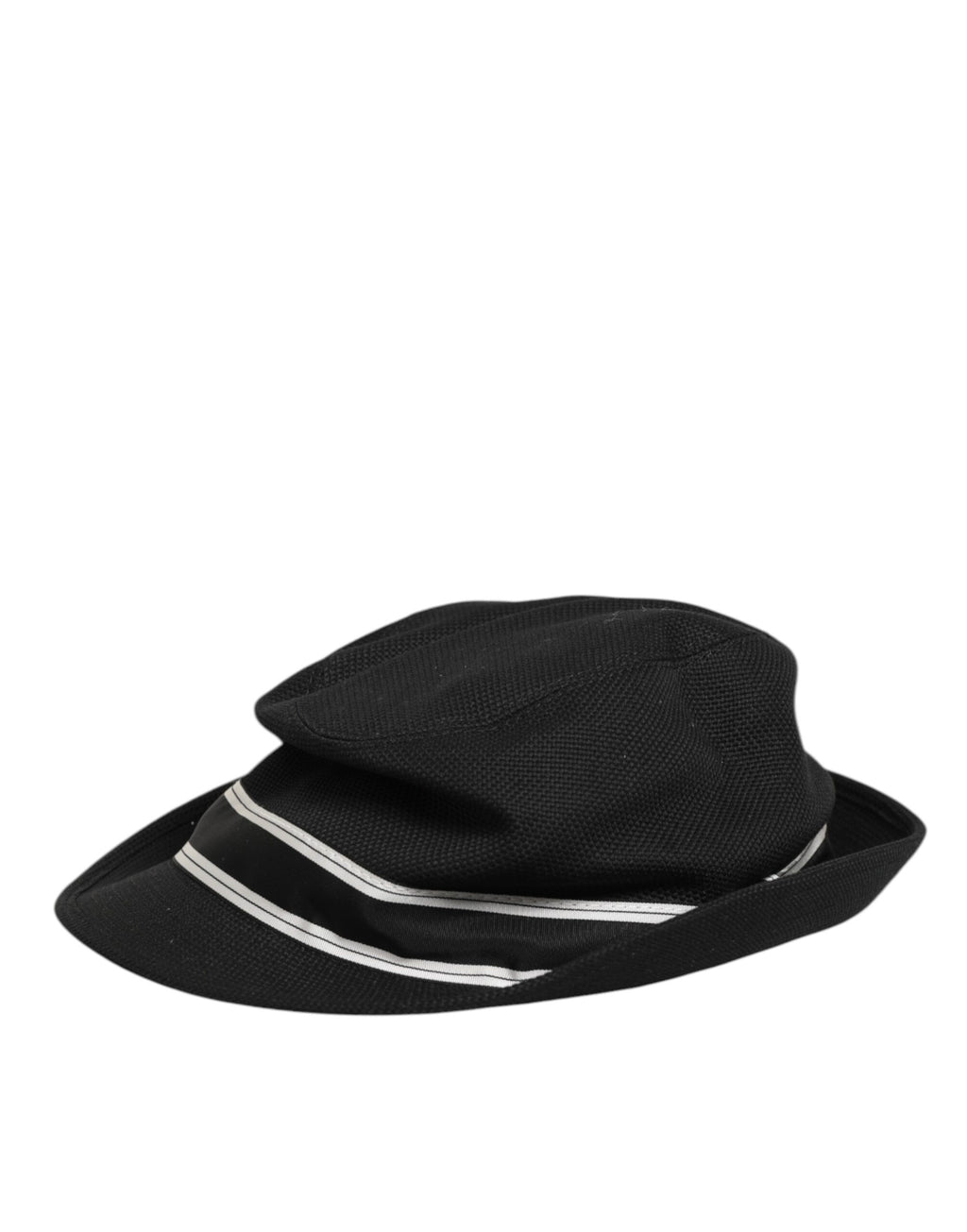 Dolce & Gabbana Schwarz Baumwolle Polka Dot Futter Fedora Männer Hut