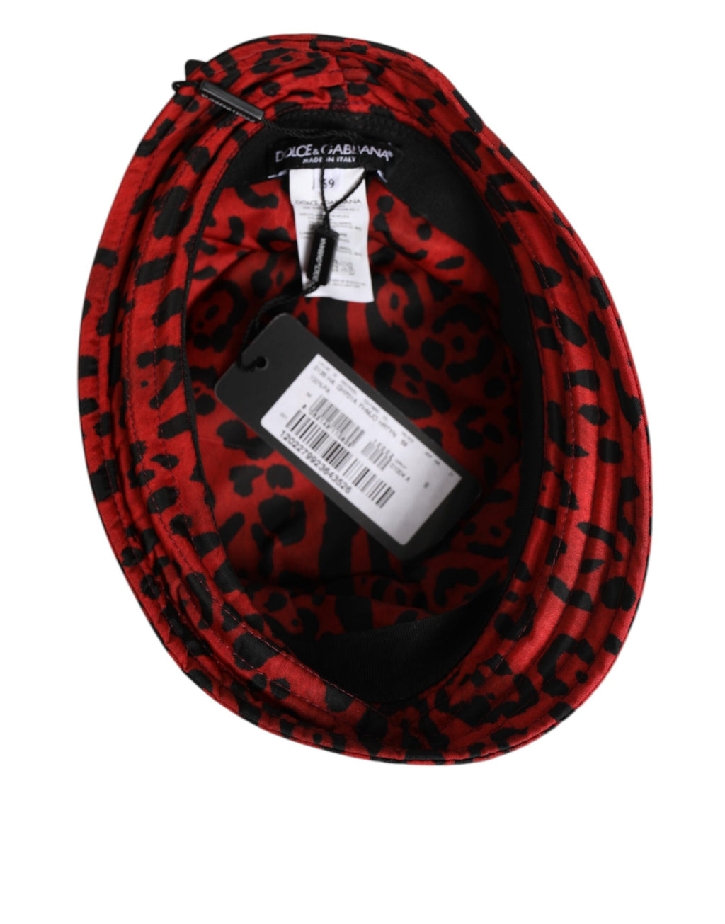 Dolce & Gabbana Rood Zwart Nylon Luipaardprint Bucket Herenpet