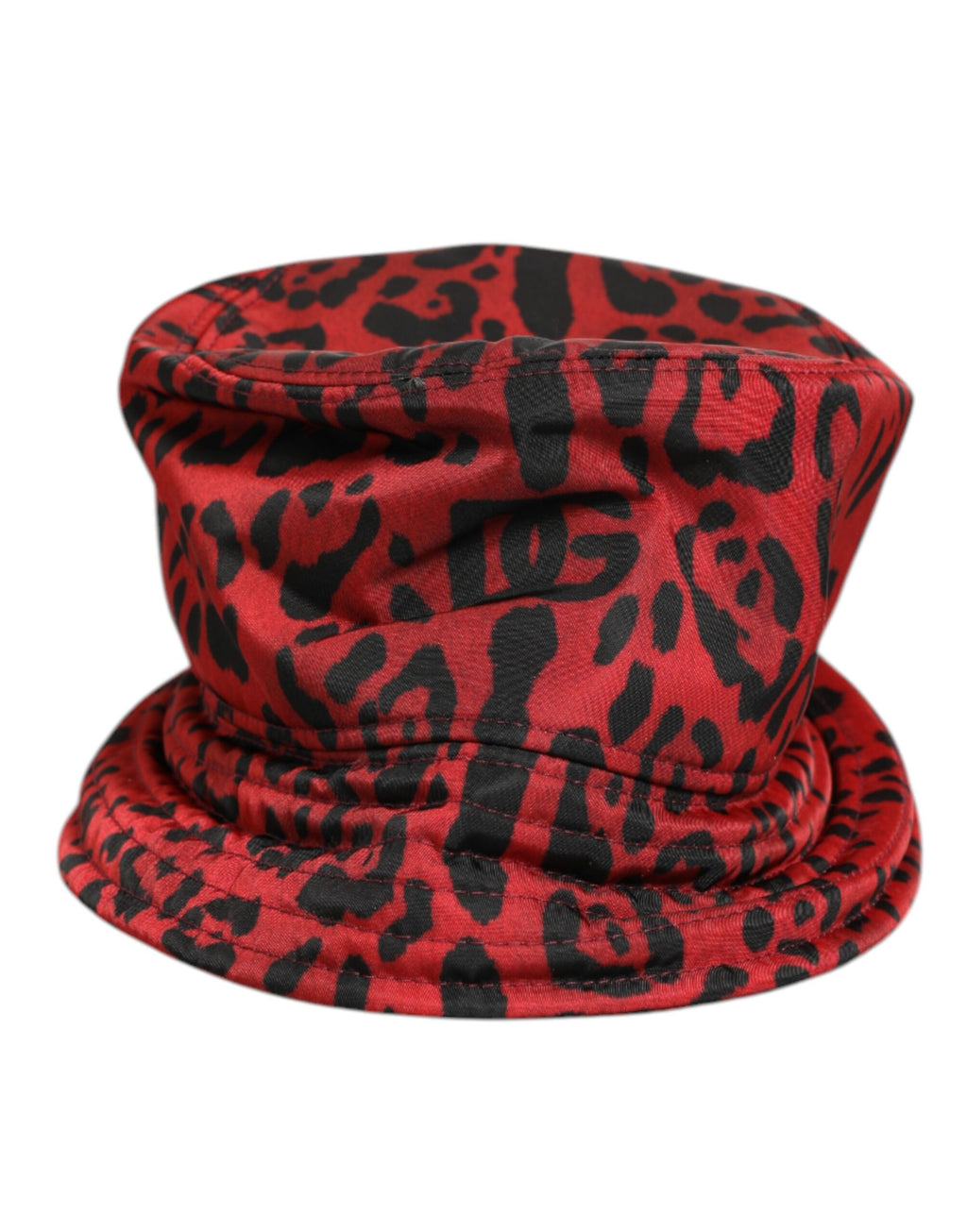 Dolce & Gabbana Rood Zwart Nylon Luipaardprint Bucket Herenpet