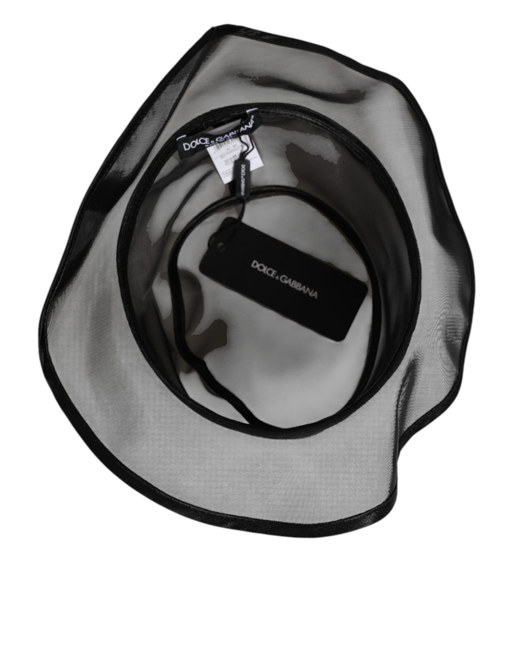 Dolce & Gabbana Schwarz Seide Mesh Eimer Männer Fischer Mütze Hut