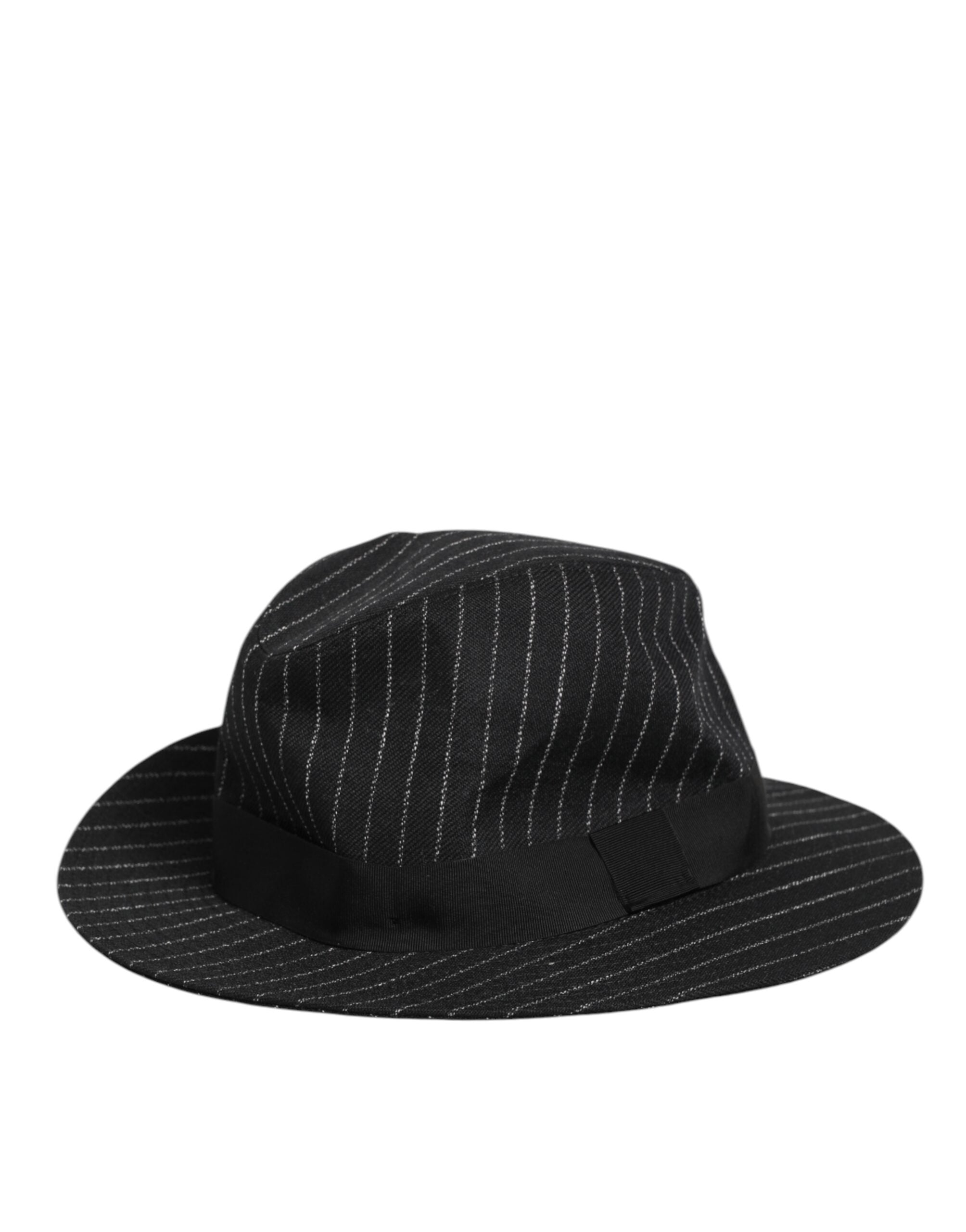 Dolce & Gabbana Schwarz gestreifte Schurwolle Herren Fedora Capello Hut