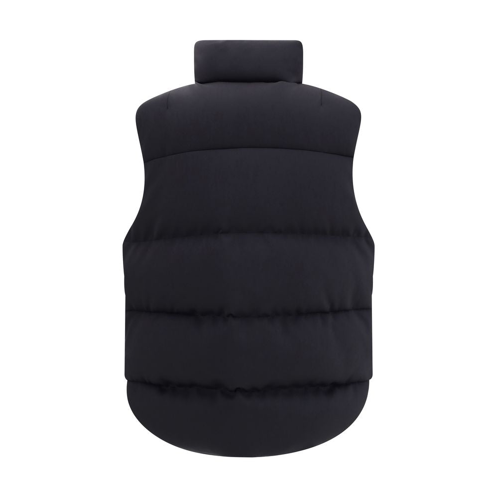 MONCLER x EDWARD ENNINFUL Schwarze ärmellose Jacke aus Polyamid