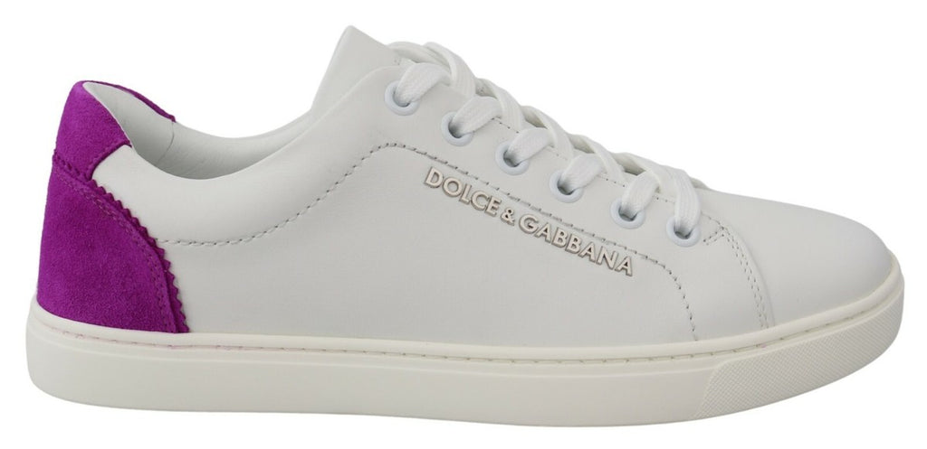 Dolce & Gabbana Weiß Wildleder Leder Low Top Turnschuhe Schuhe