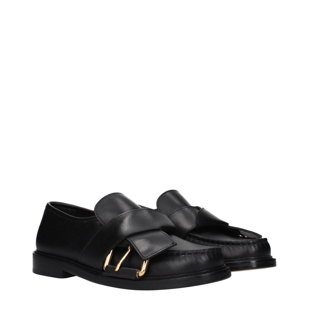 Moschino Schwarze Leder Slipper
