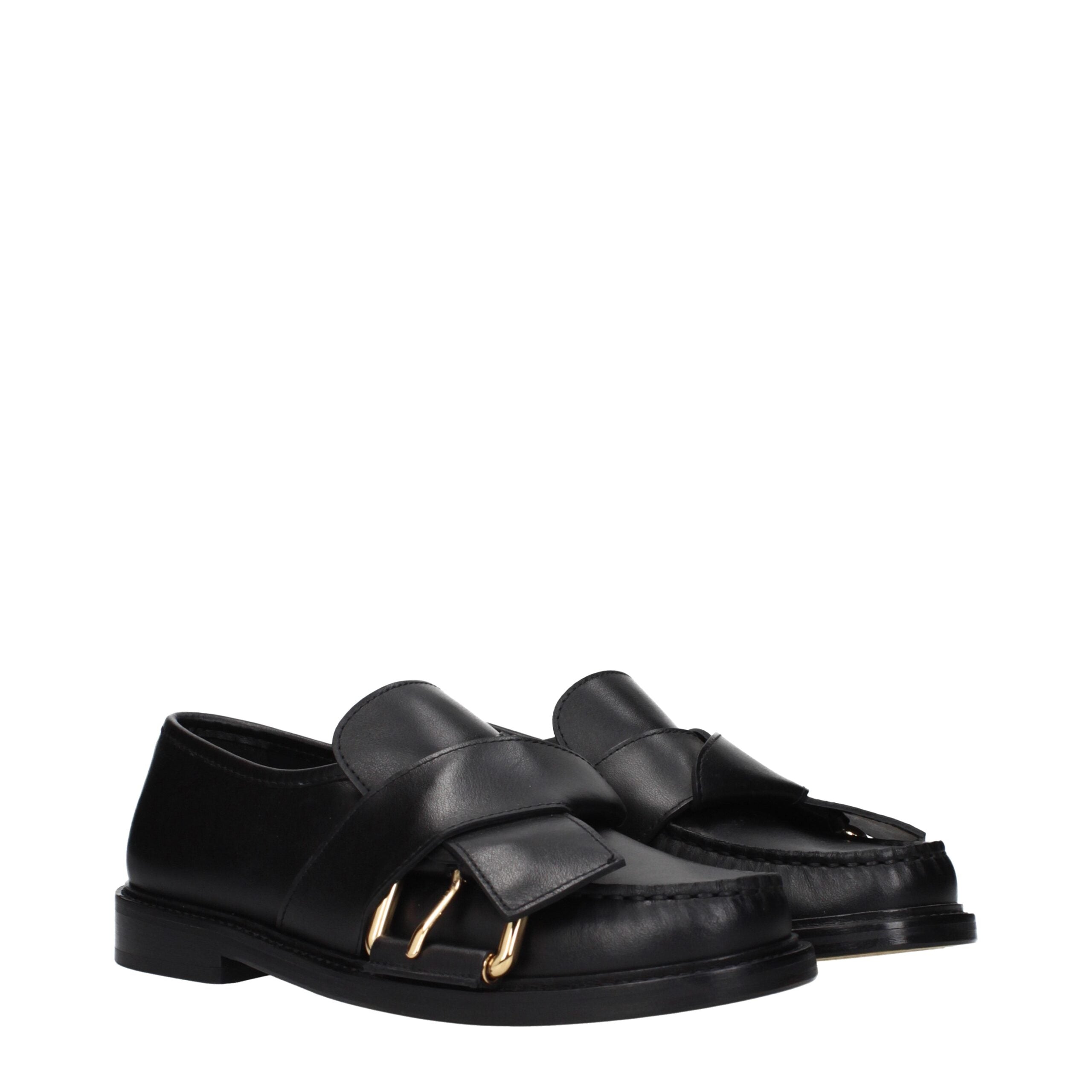 Moschino Schwarze Leder Slipper