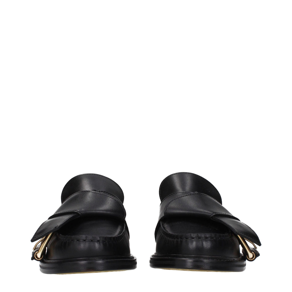 Moschino Schwarze Leder Slipper