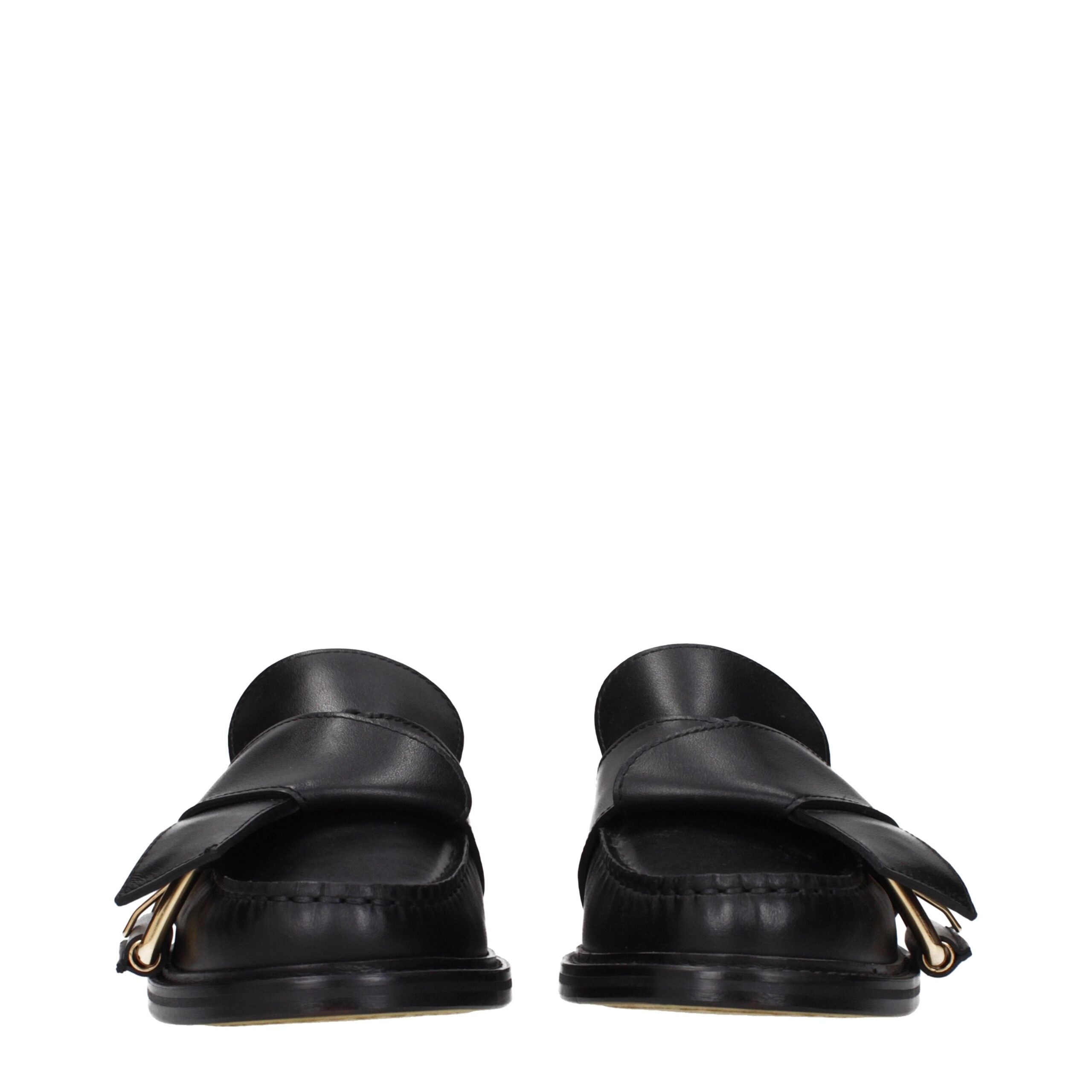 Moschino Schwarze Leder Slipper