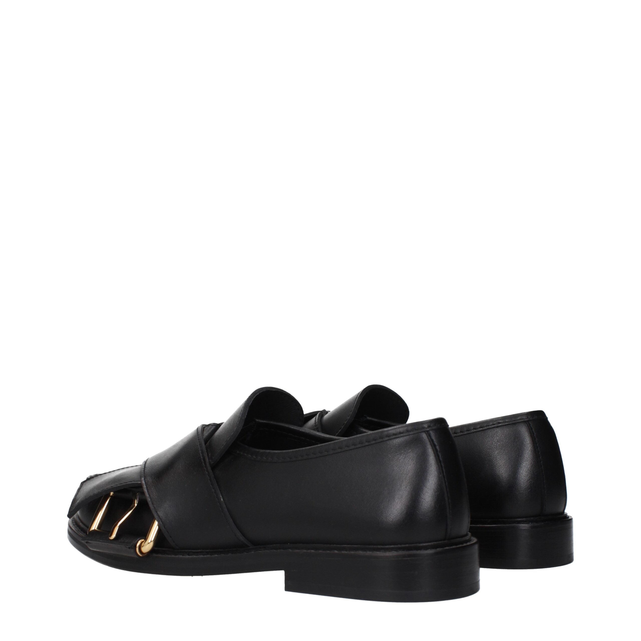Moschino Schwarze Leder Slipper