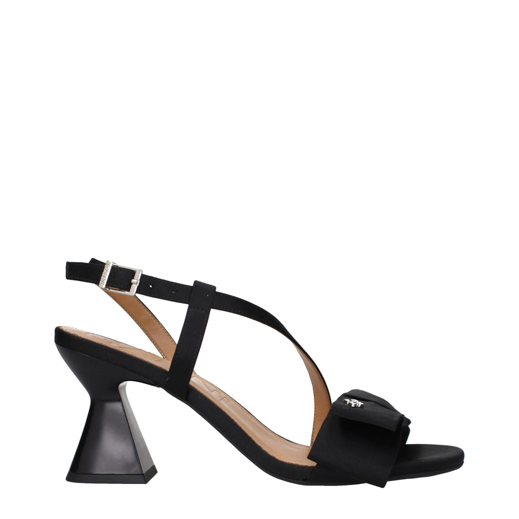 Ganni Schwarze Stoff-Stilettos mit Pfennigabsatz
