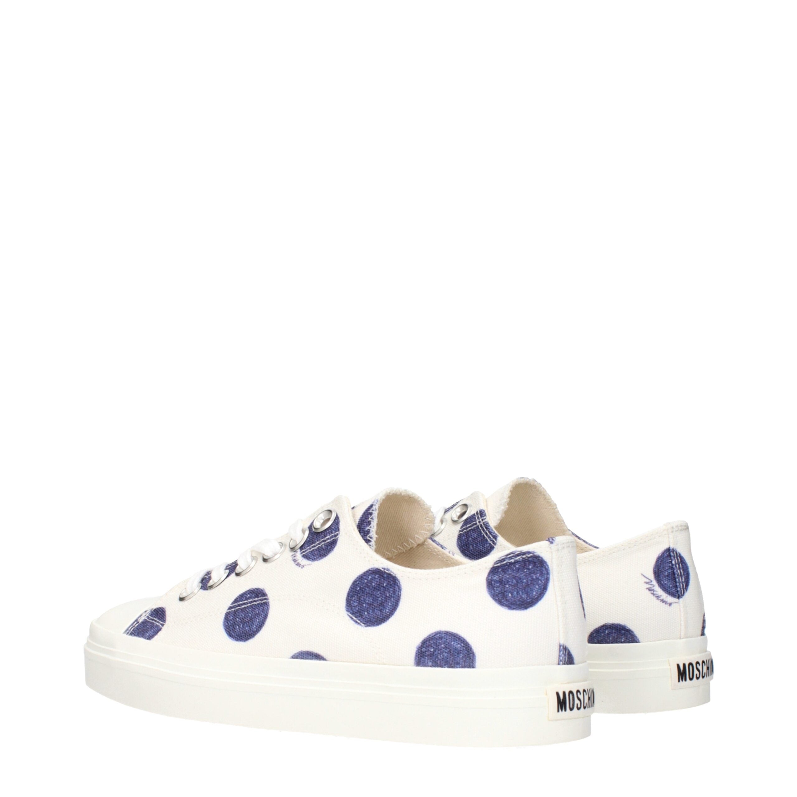Moschino Weiße Stoff-Low Tops