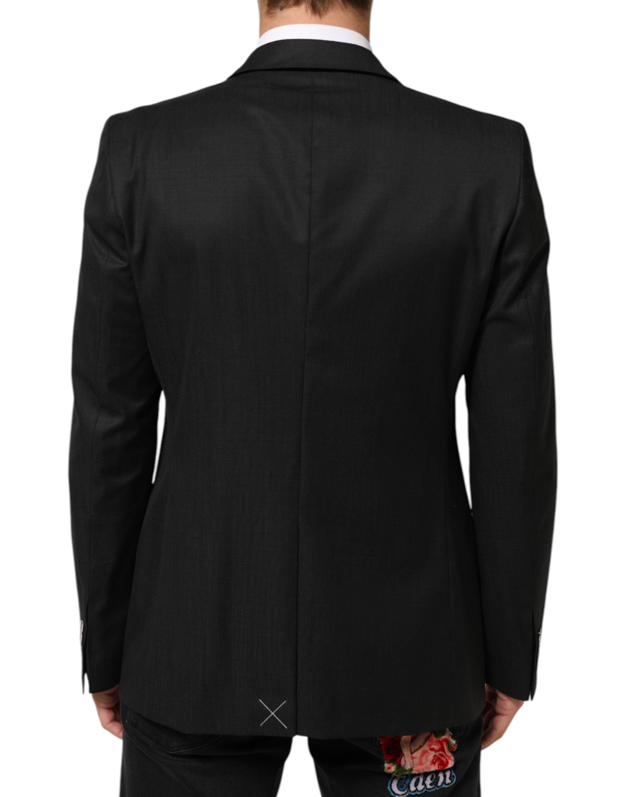 Dolce & Gabbana Schwarzer einreihiger Herrenmantel MARTINI Blazer