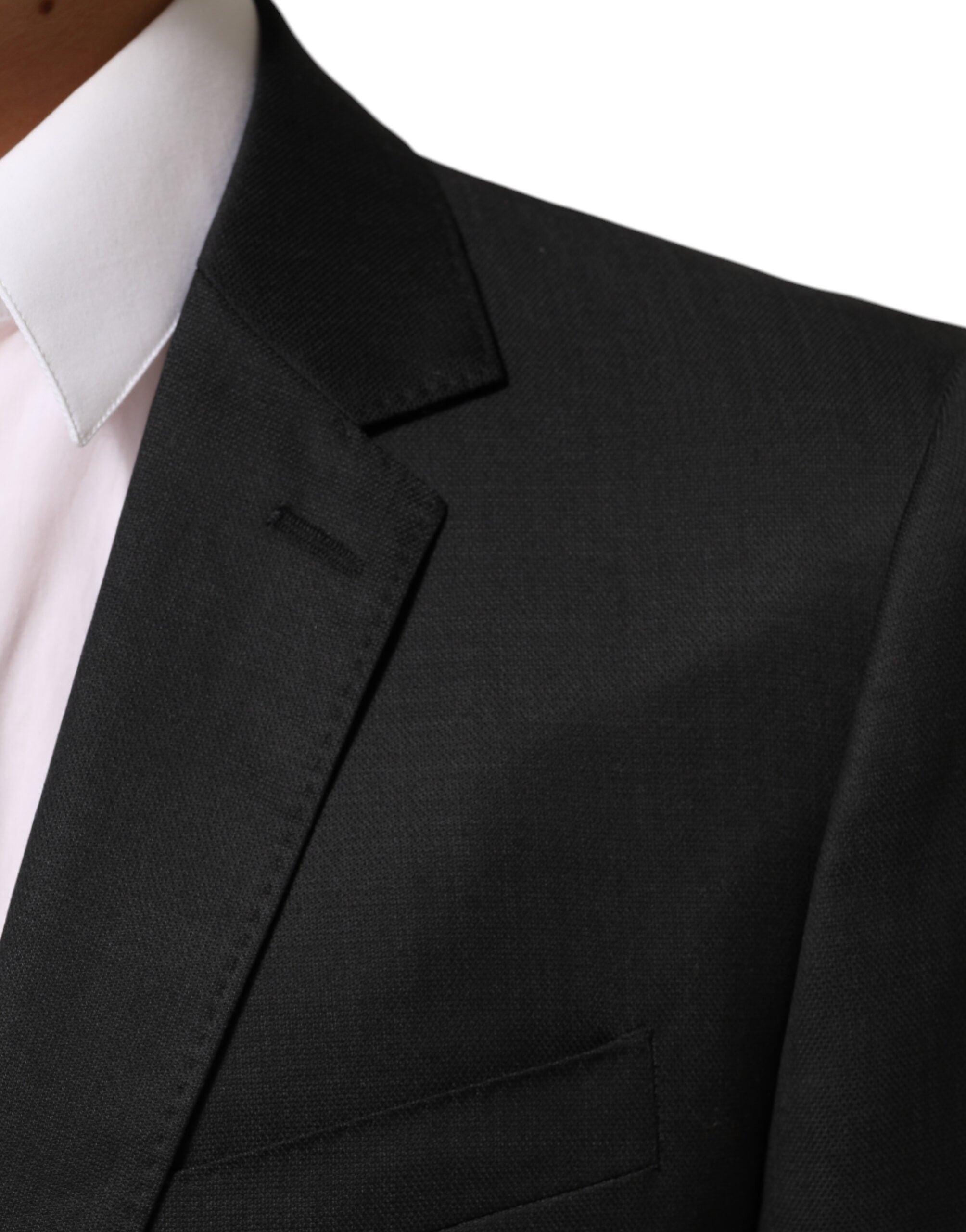 Dolce & Gabbana Schwarzer einreihiger Herrenmantel MARTINI Blazer